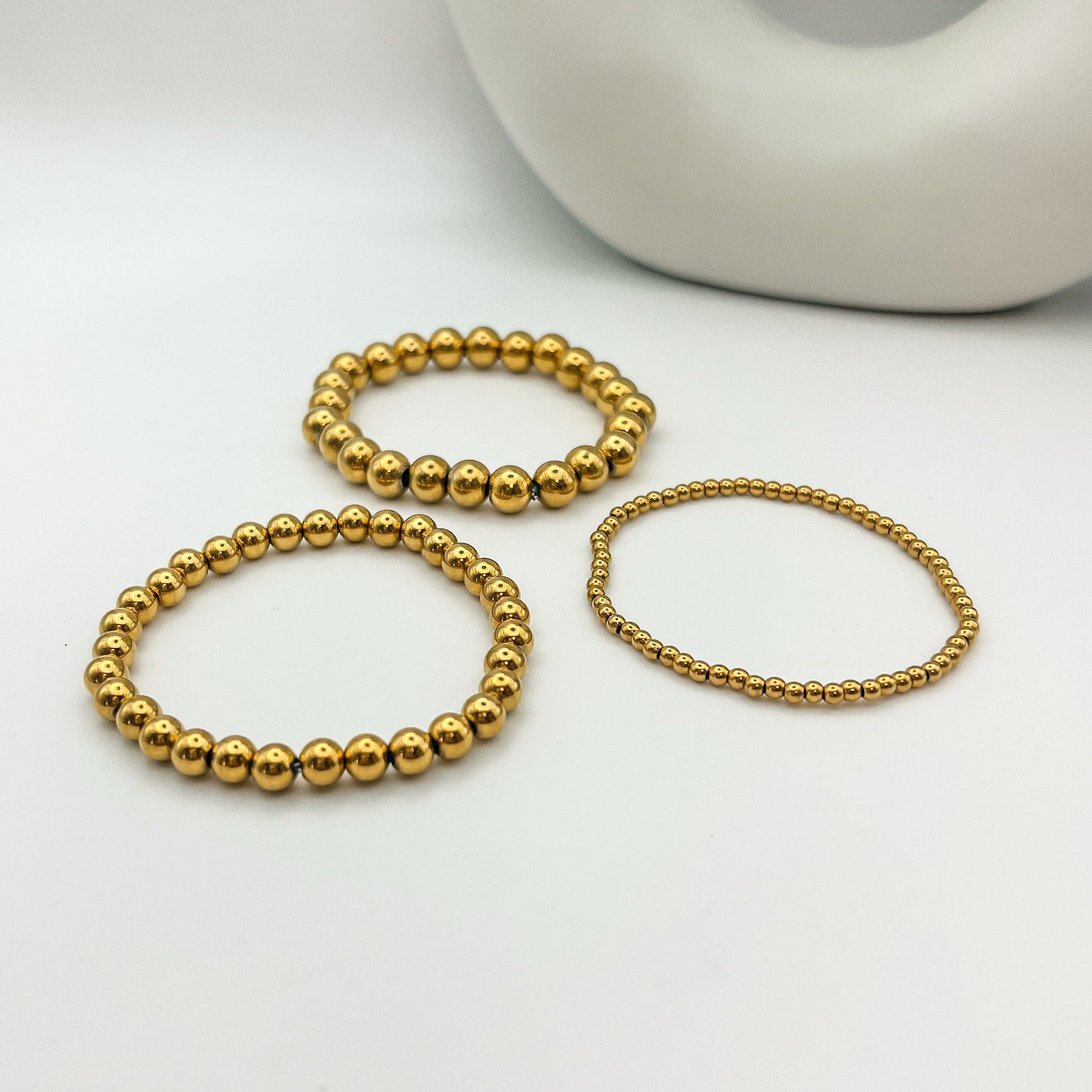 FIONA GRACE Bracelets 18k Gold Beaded Stretch Bracelet