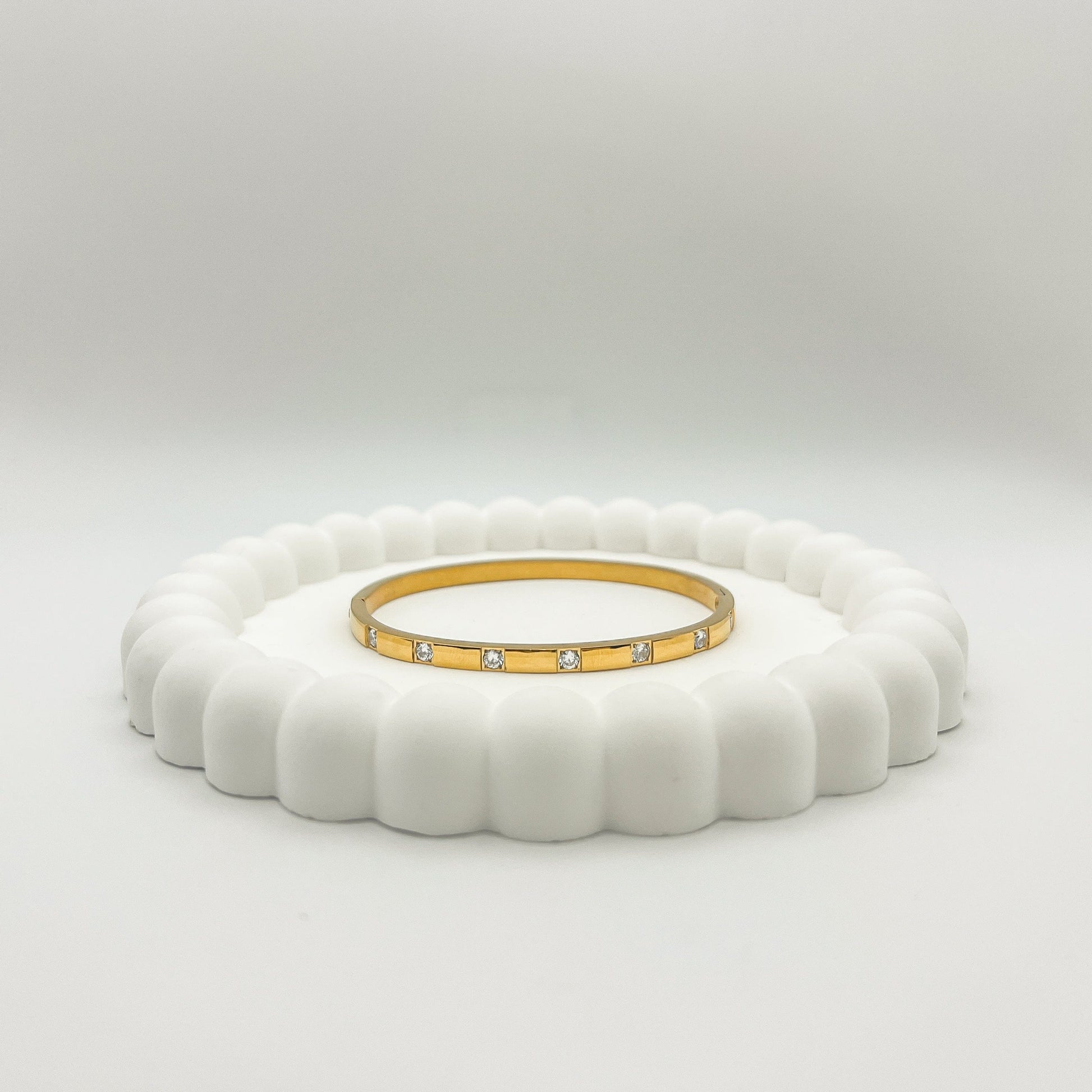 FIONA GRACE Bracelets CZ Inlayed Bangle Hinged Gold Bangles- Choose 3 And Save!