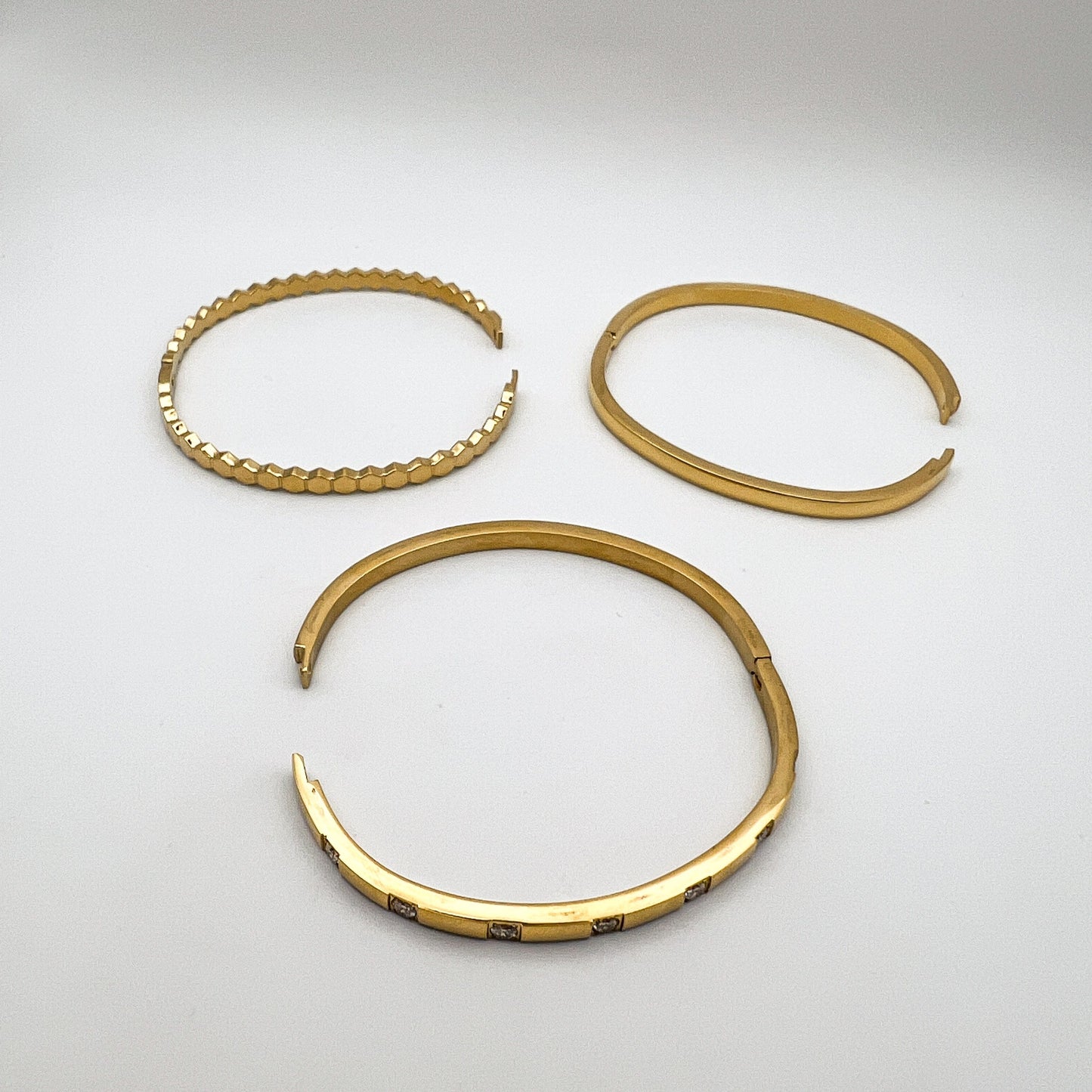 FIONA GRACE Bracelets Hinged Gold Bangles- Choose 3 And Save!