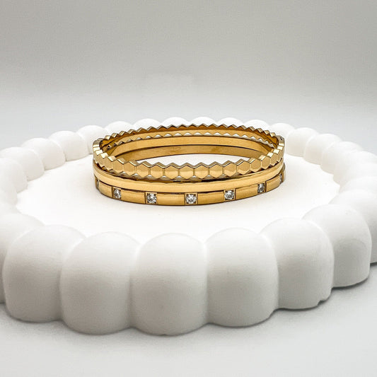 FIONA GRACE Bracelets Hinged Gold Bangles- Choose 3 And Save!