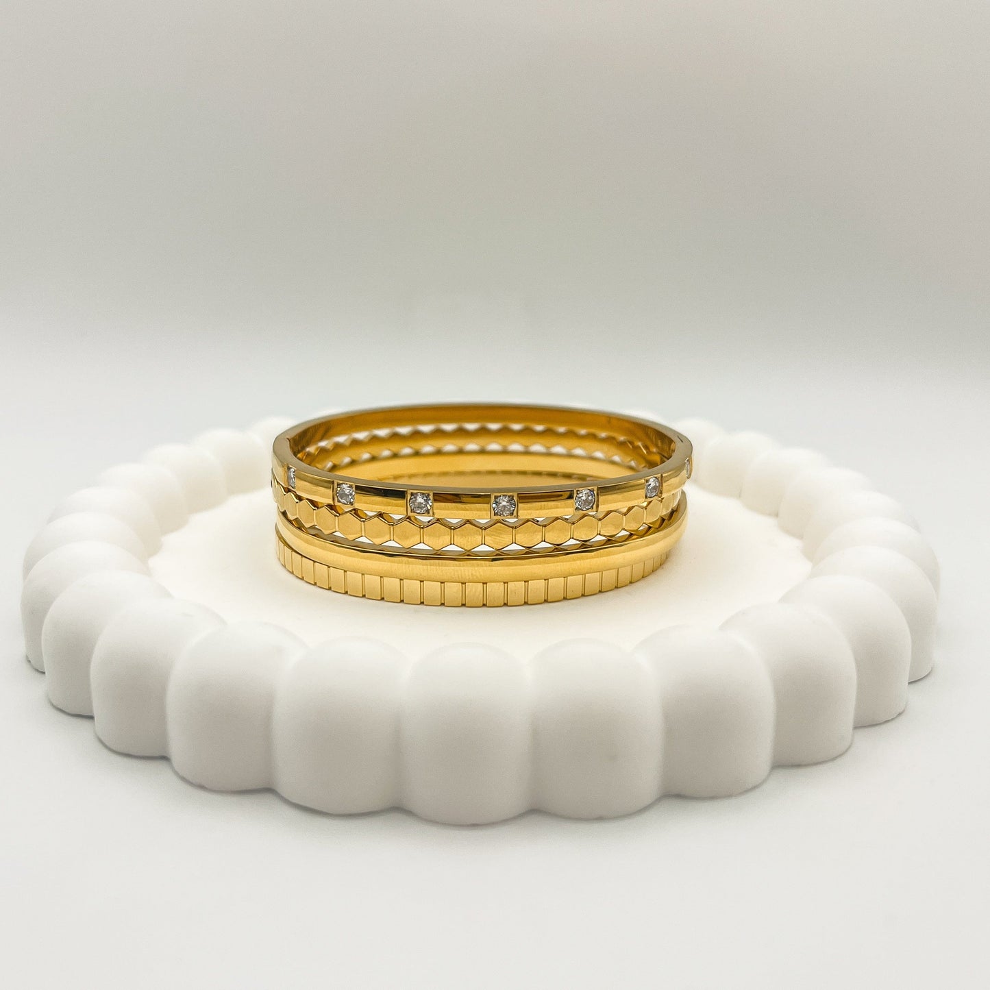 FIONA GRACE Bracelets Hinged Gold Bangles- Choose 3 And Save!