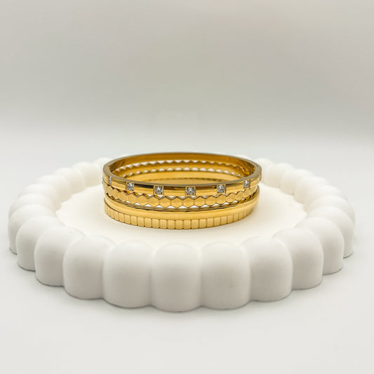 FIONA GRACE Bracelets Hinged Gold Bangles- Choose 3 And Save!