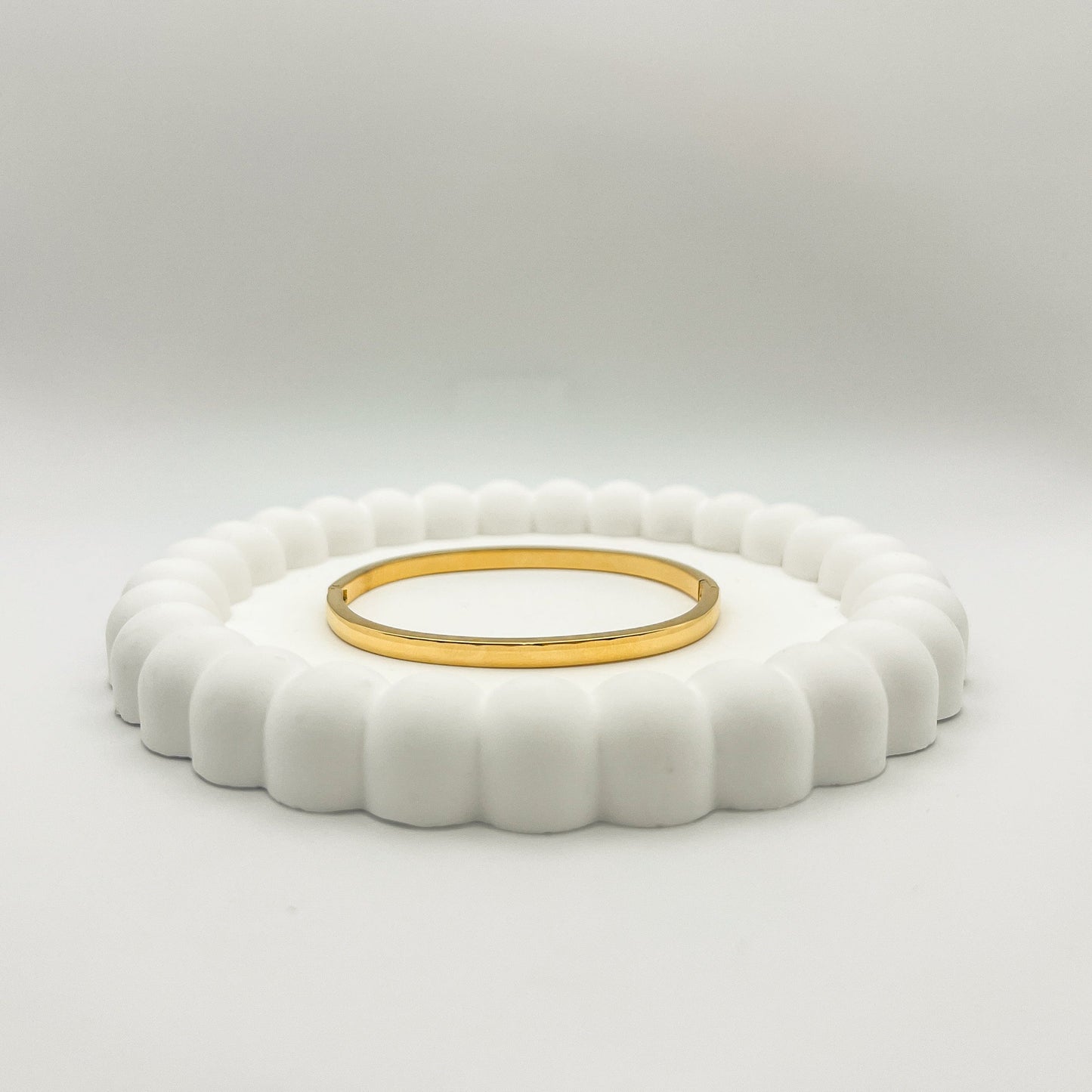 FIONA GRACE Bracelets Sleek Solid Bangle Hinged Gold Bangles- Choose 3 And Save!