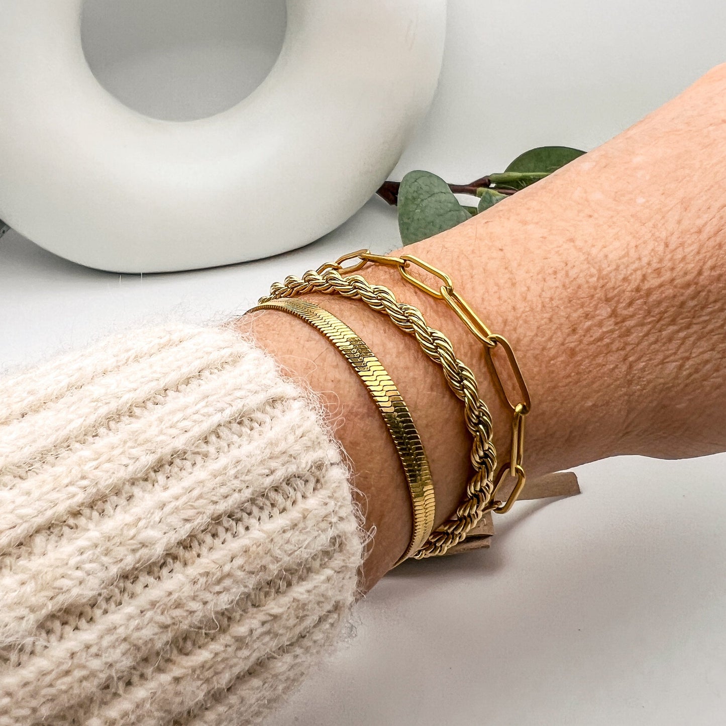 FIONA GRACE Bracelets Trio Gold Bracelet Stack- Waterproof