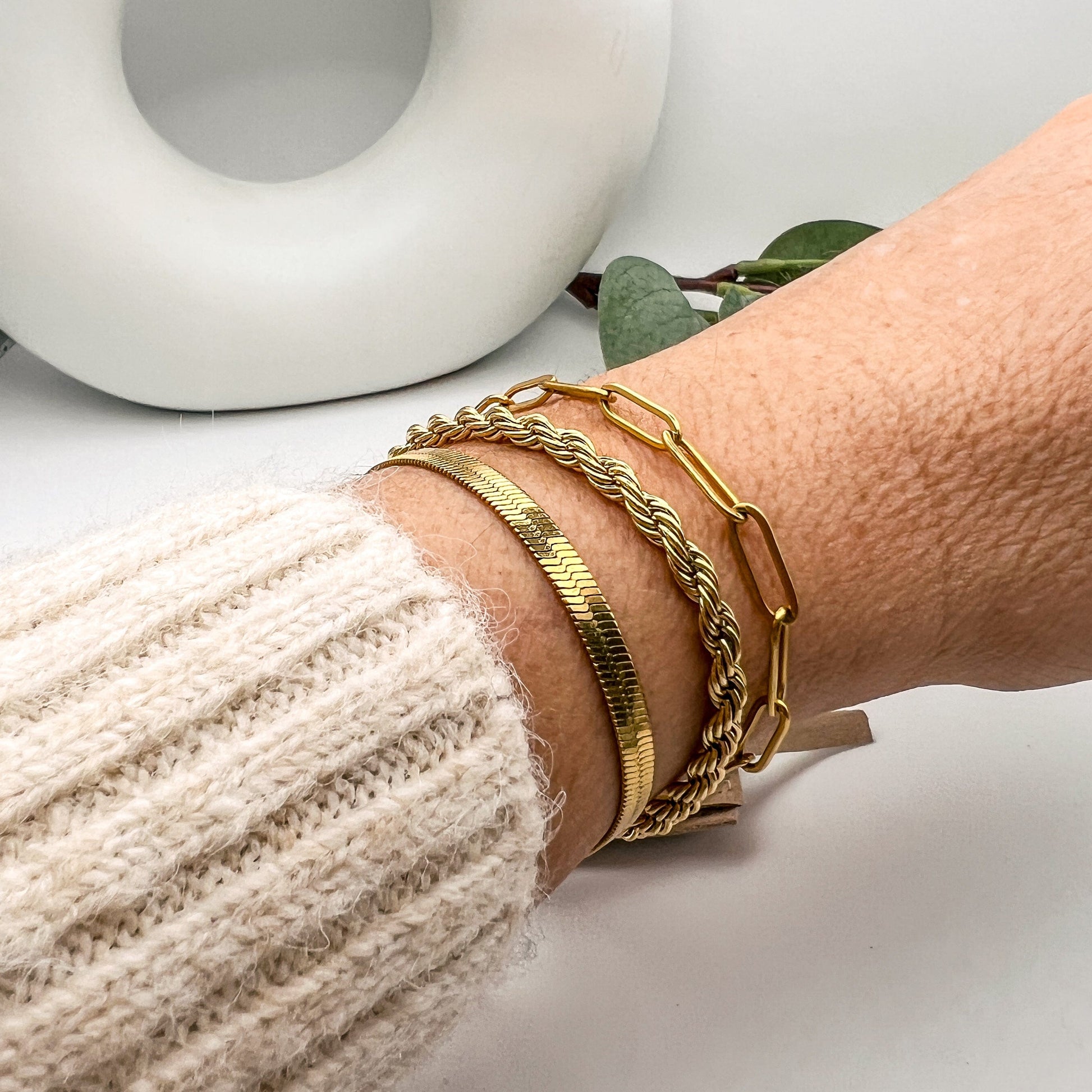 FIONA GRACE Bracelets Trio Gold Bracelet Stack- Waterproof