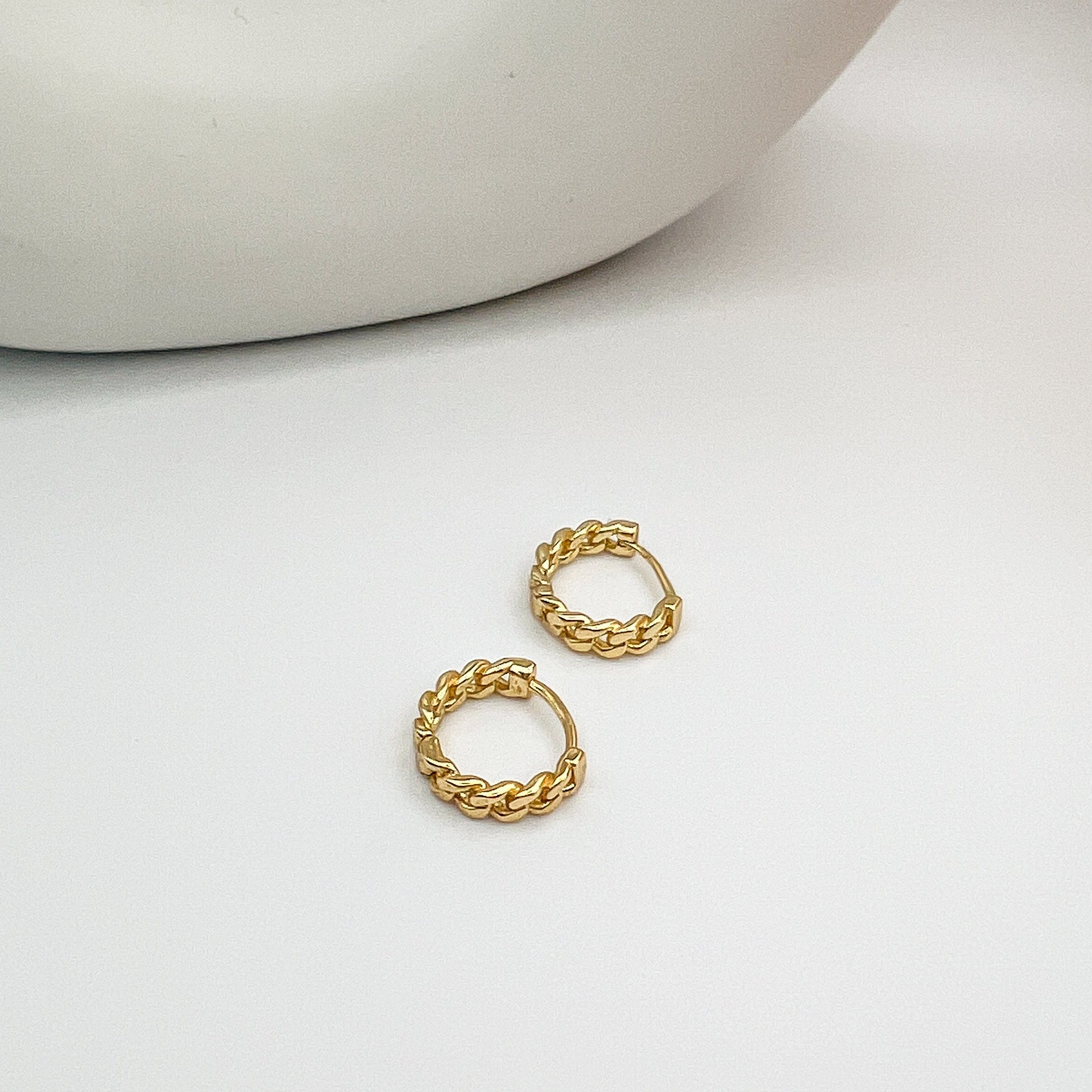 FIONA GRACE Earrings Chain Link Huggie Earrings- Waterproof