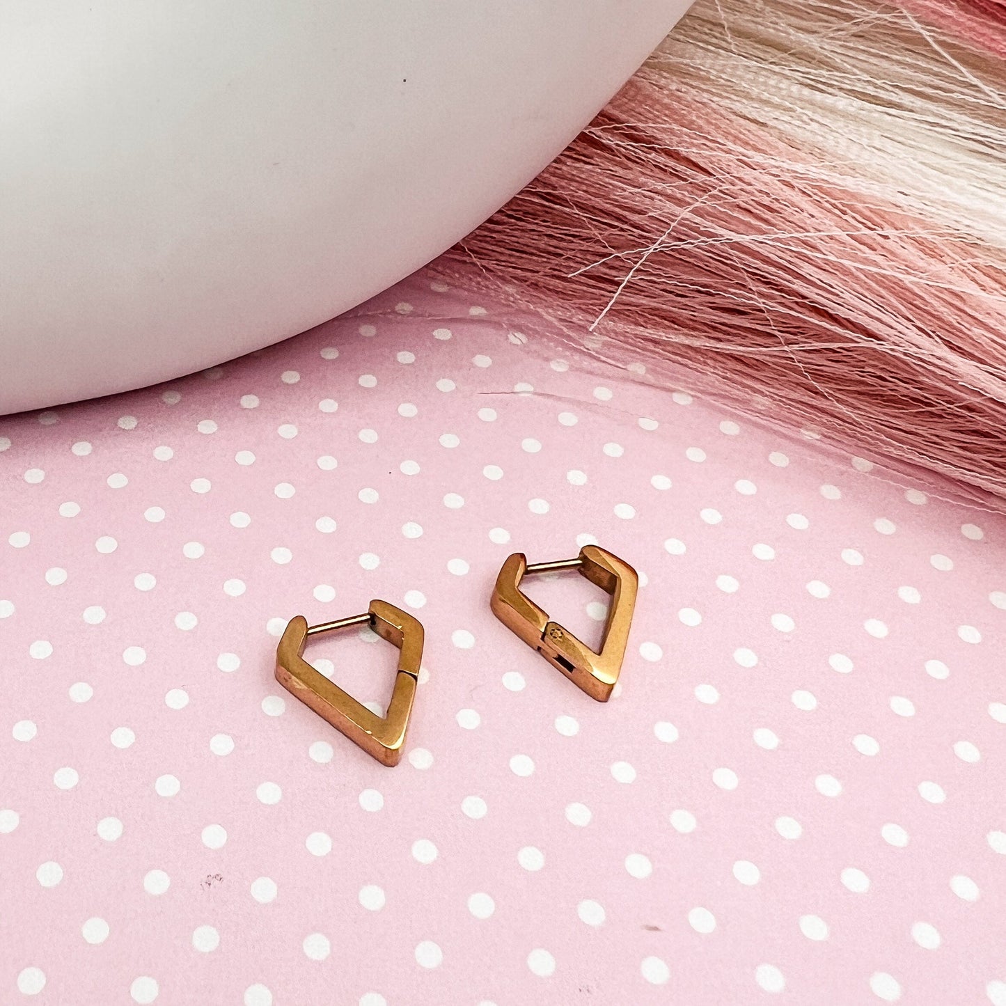 FIONA GRACE Earrings Diamond Shaped Gold Huggie Earrings