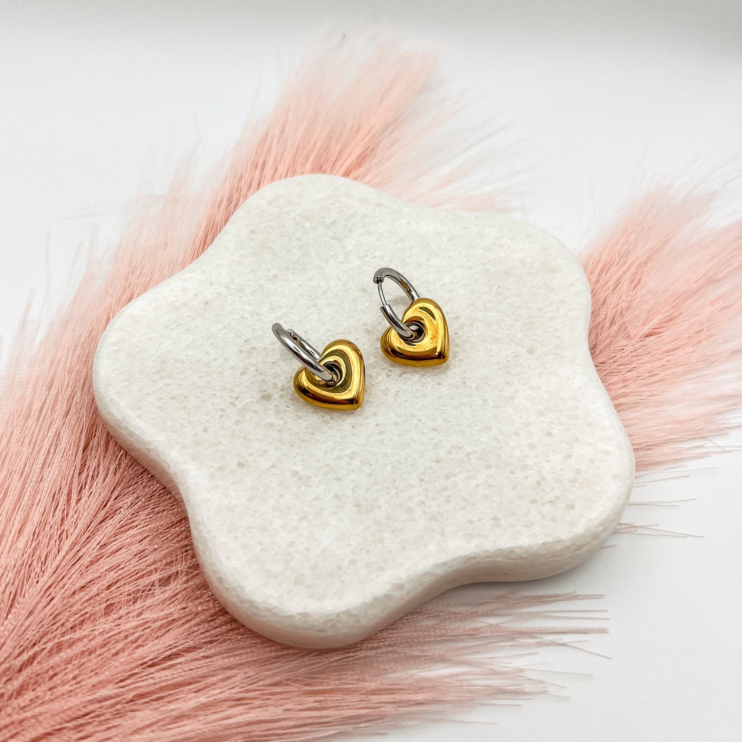 FIONA GRACE Earrings Heartfelt Duo Huggie Earrings