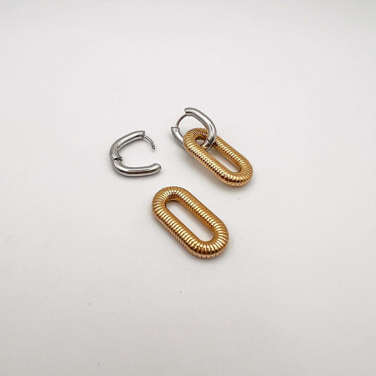 FIONA GRACE Earrings Mixed Metal Huggie Hoop Earrings