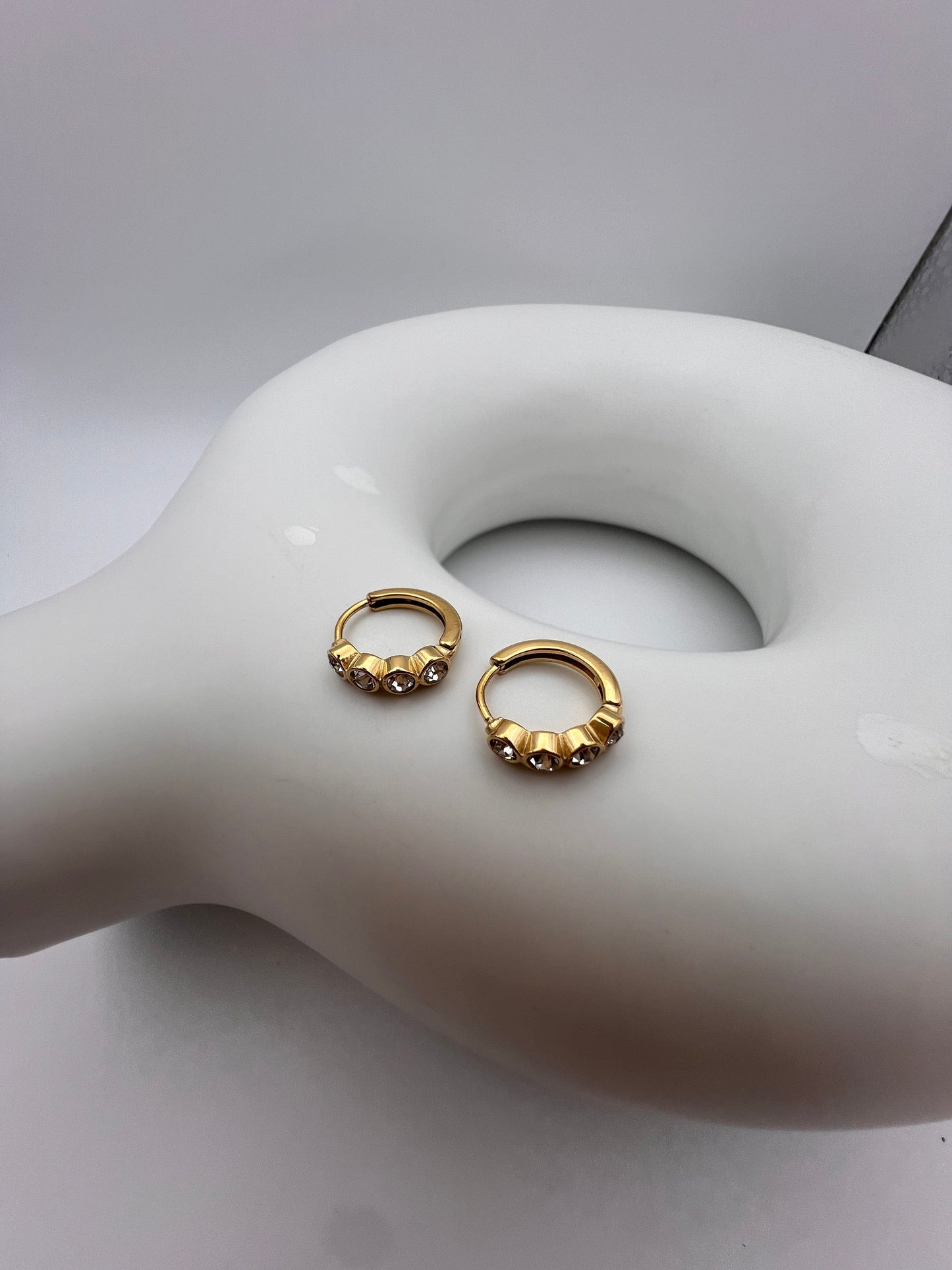 FIONA GRACE Earrings You Shine Bright Gold CZ Huggies