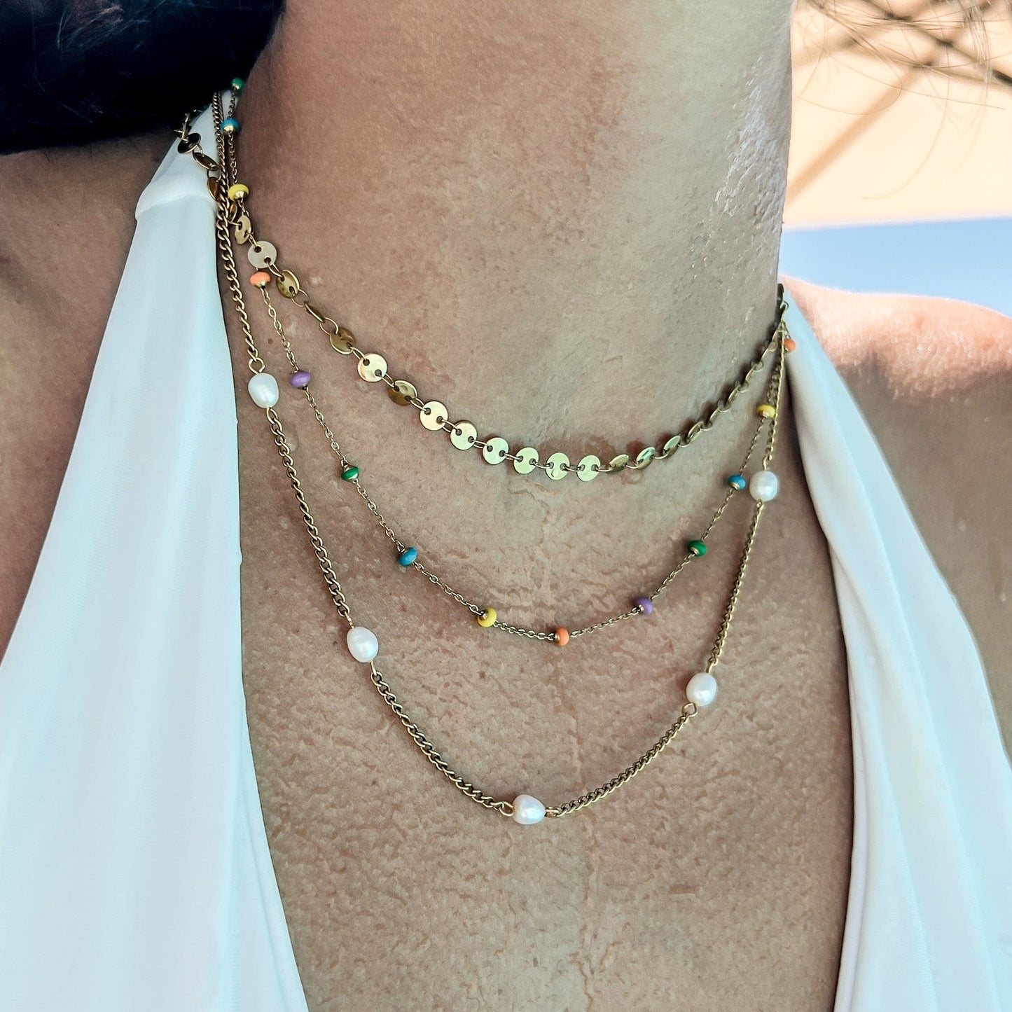 FIONA GRACE Necklaces Bali Breeze Sequin Chain Necklace