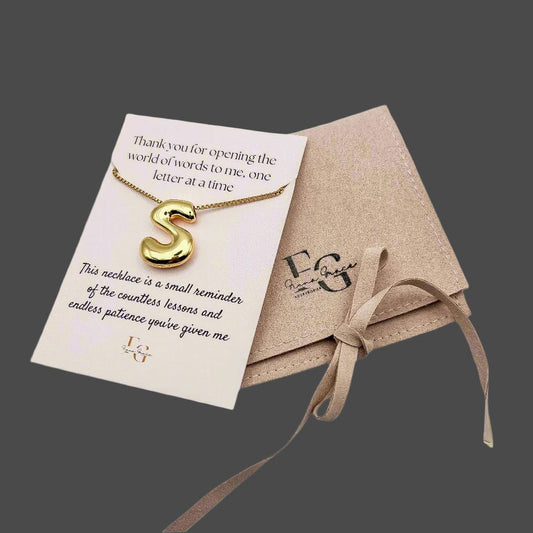 FIONA GRACE Necklaces Bubble Letter Necklace- Teacher Edition