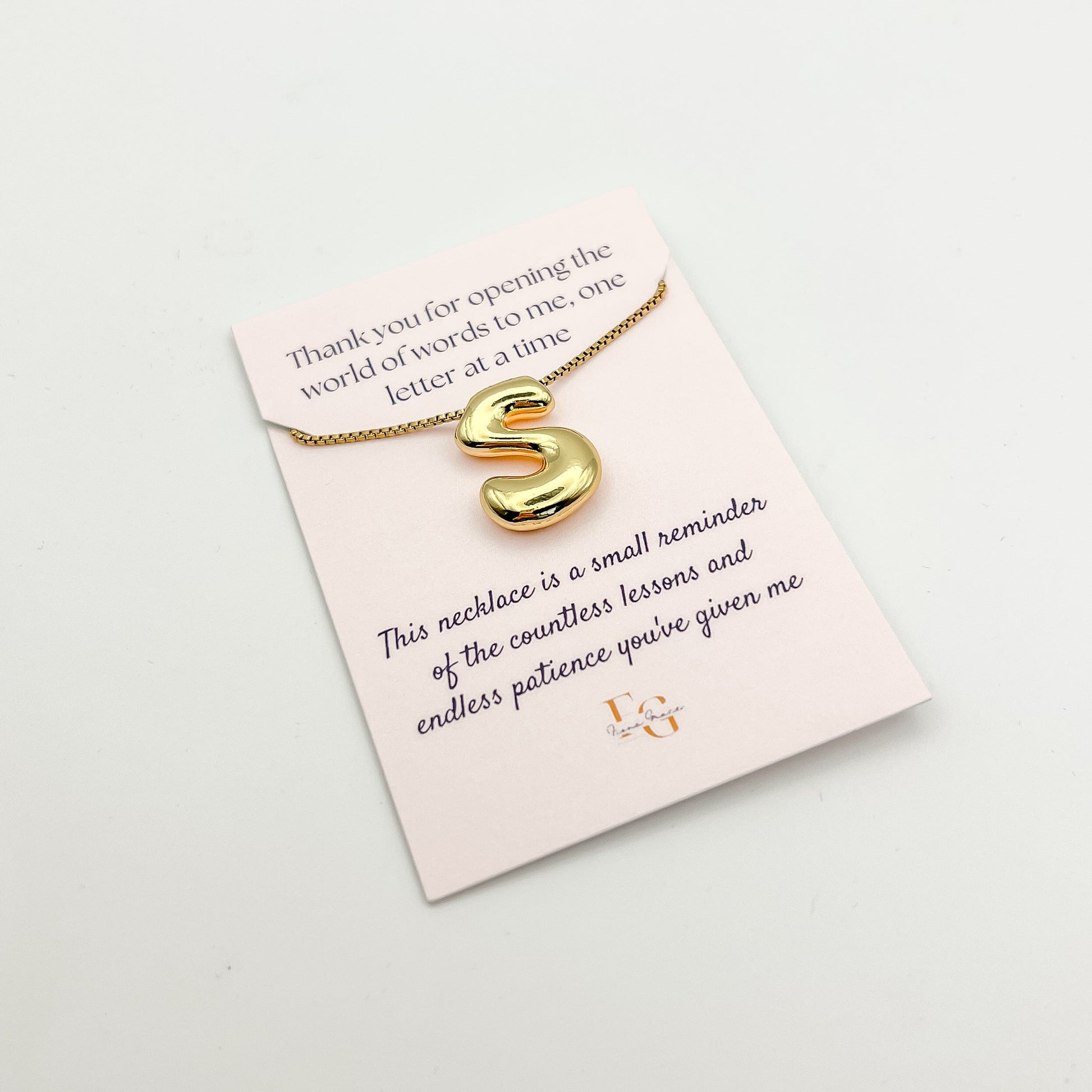 FIONA GRACE Necklaces Bubble Letter Necklace- Teacher Edition