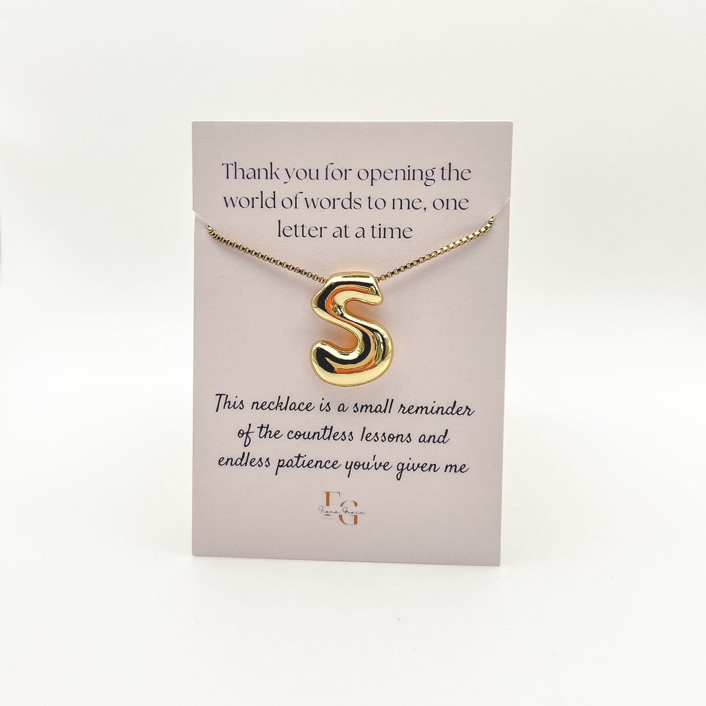 FIONA GRACE Necklaces Bubble Letter Necklace- Teacher Edition