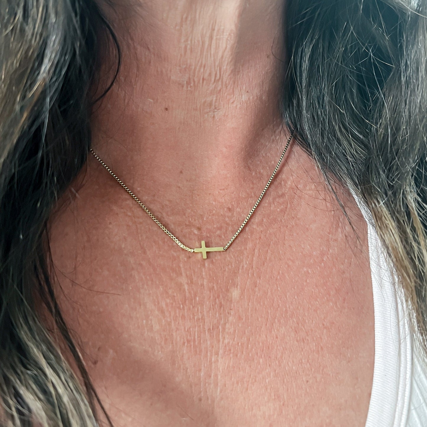 FIONA GRACE Necklaces Delicate Cross 18k Gold Necklace
