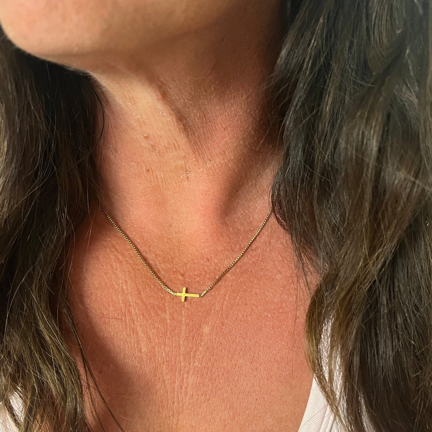 FIONA GRACE Necklaces Delicate Cross 18k Gold Necklace