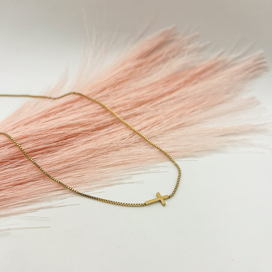 FIONA GRACE Necklaces Delicate Cross 18k Gold Necklace