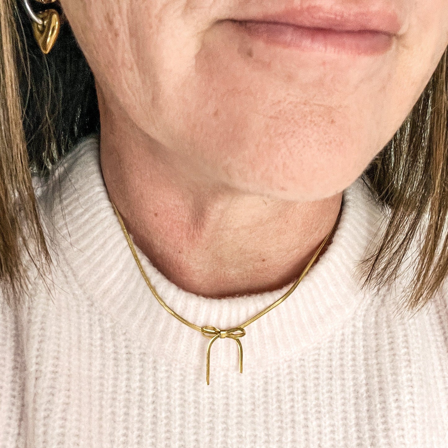 FIONA GRACE Necklaces Heartstrings Bow Knot Choker- Tarnish Free