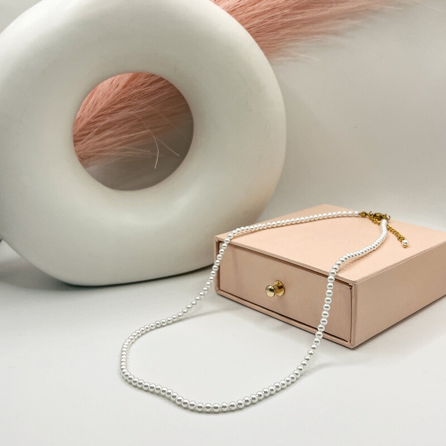 FIONA GRACE Necklaces Mini Pearl (3mm) Necklace With Extender, Waterproof
