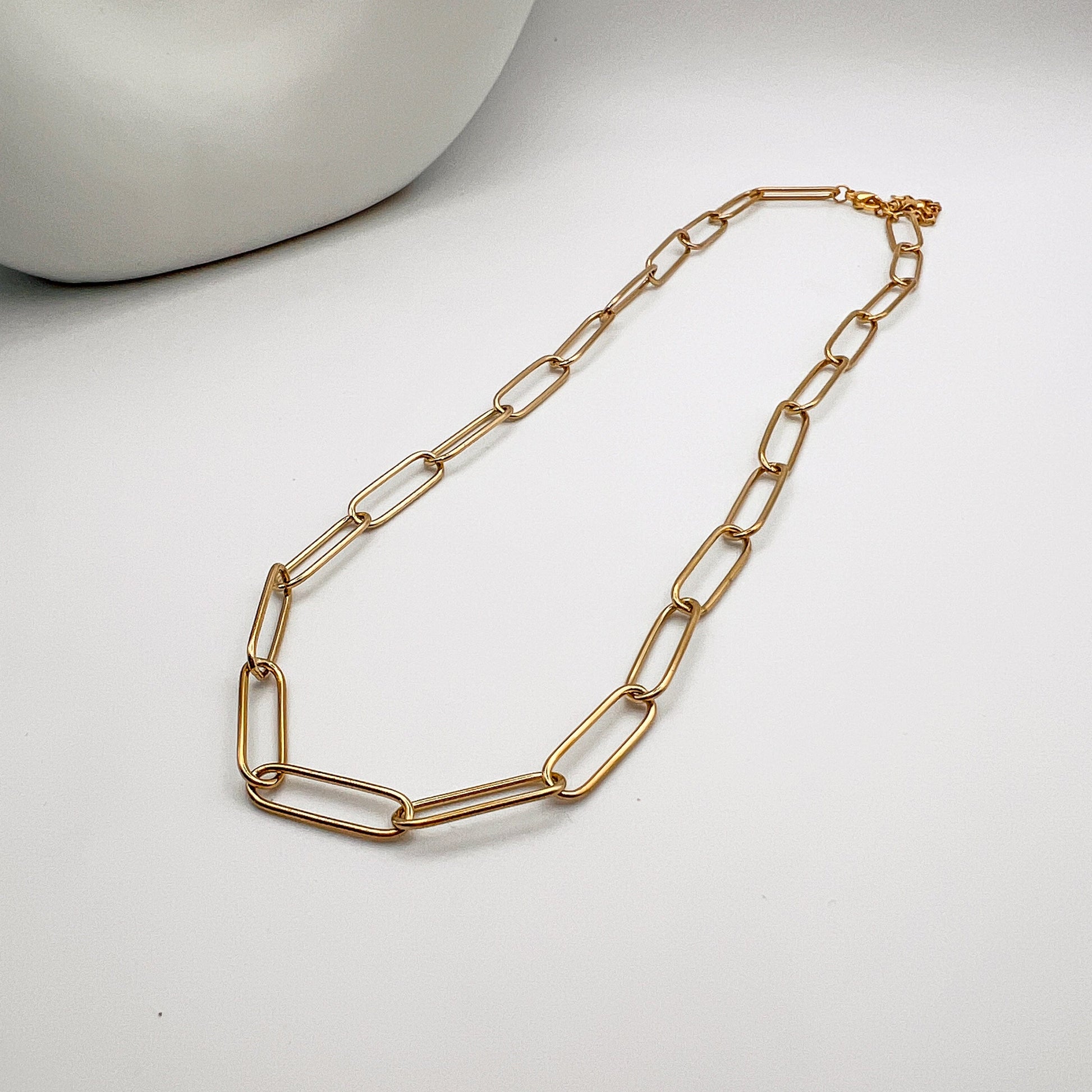 FIONA GRACE Necklaces Paperclip Chain Necklace 18k Gold- Tarnish Free