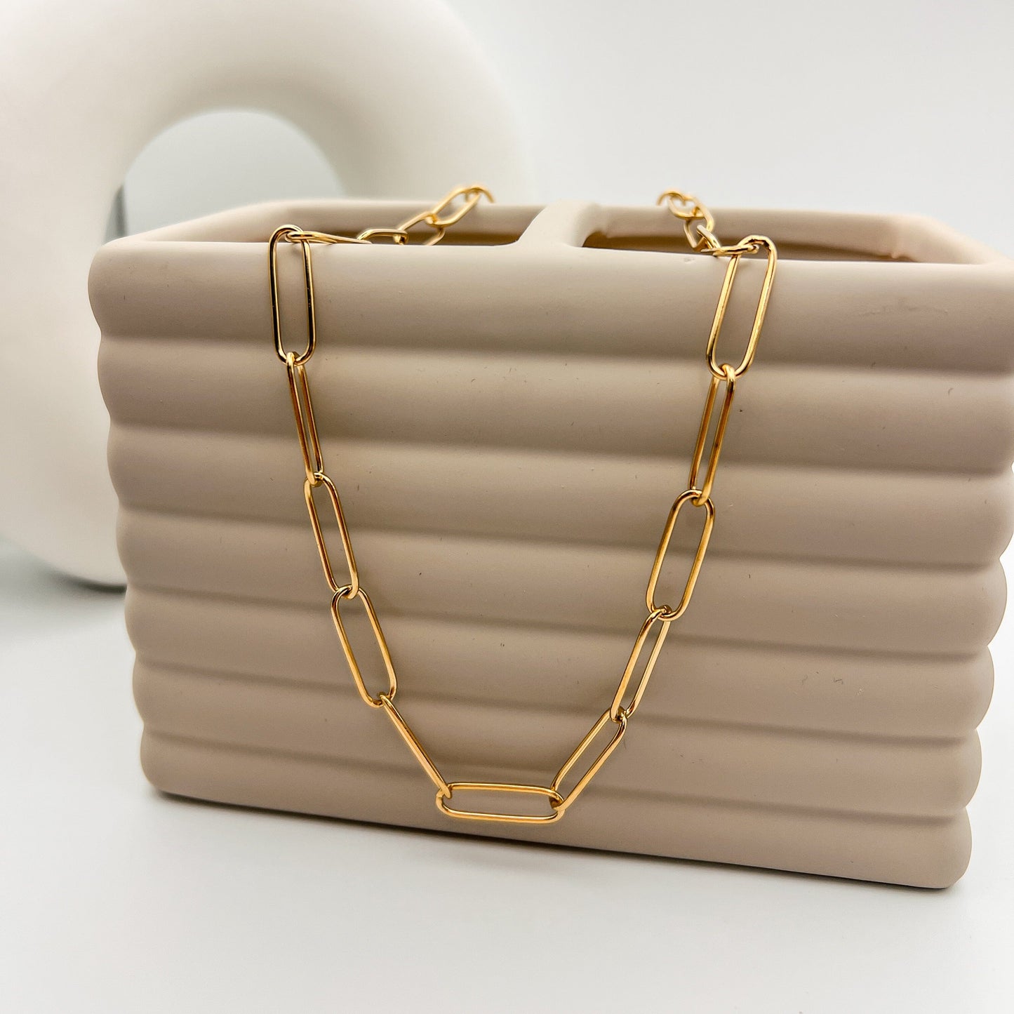 FIONA GRACE Necklaces Paperclip Chain Necklace 18k Gold- Tarnish Free