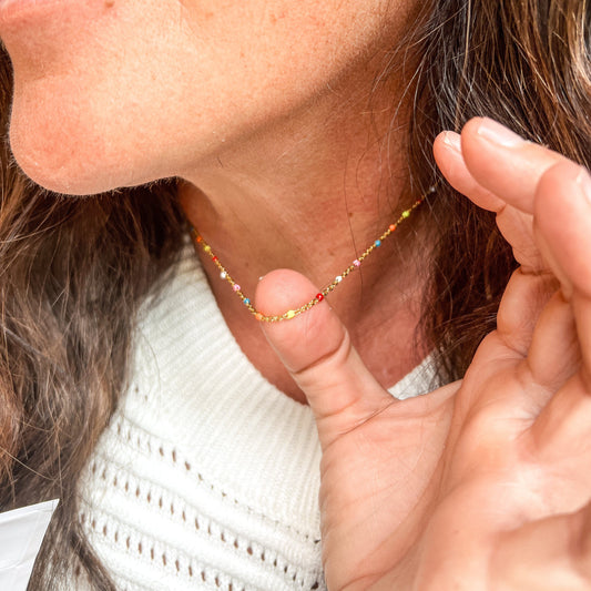 FIONA GRACE Necklaces Poolside Confetti Dainty Chain Necklace