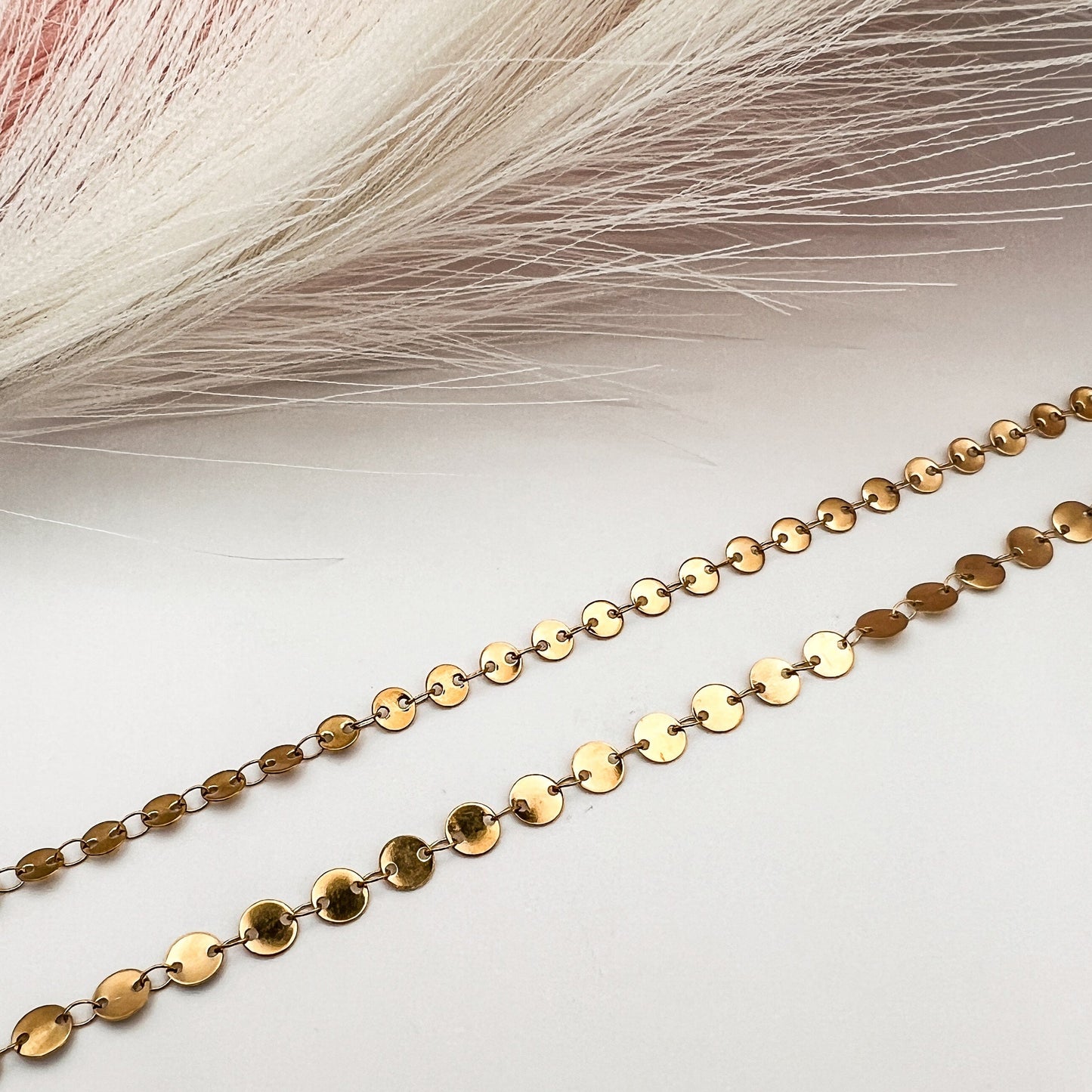 FIONA GRACE Necklaces Sequin Chain Necklace-18k Gold