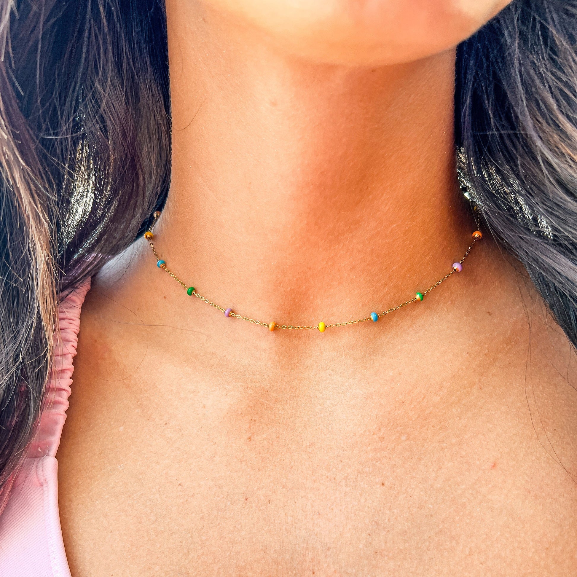 FIONA GRACE Necklaces Summer Sorbet Satellite Chain Necklace