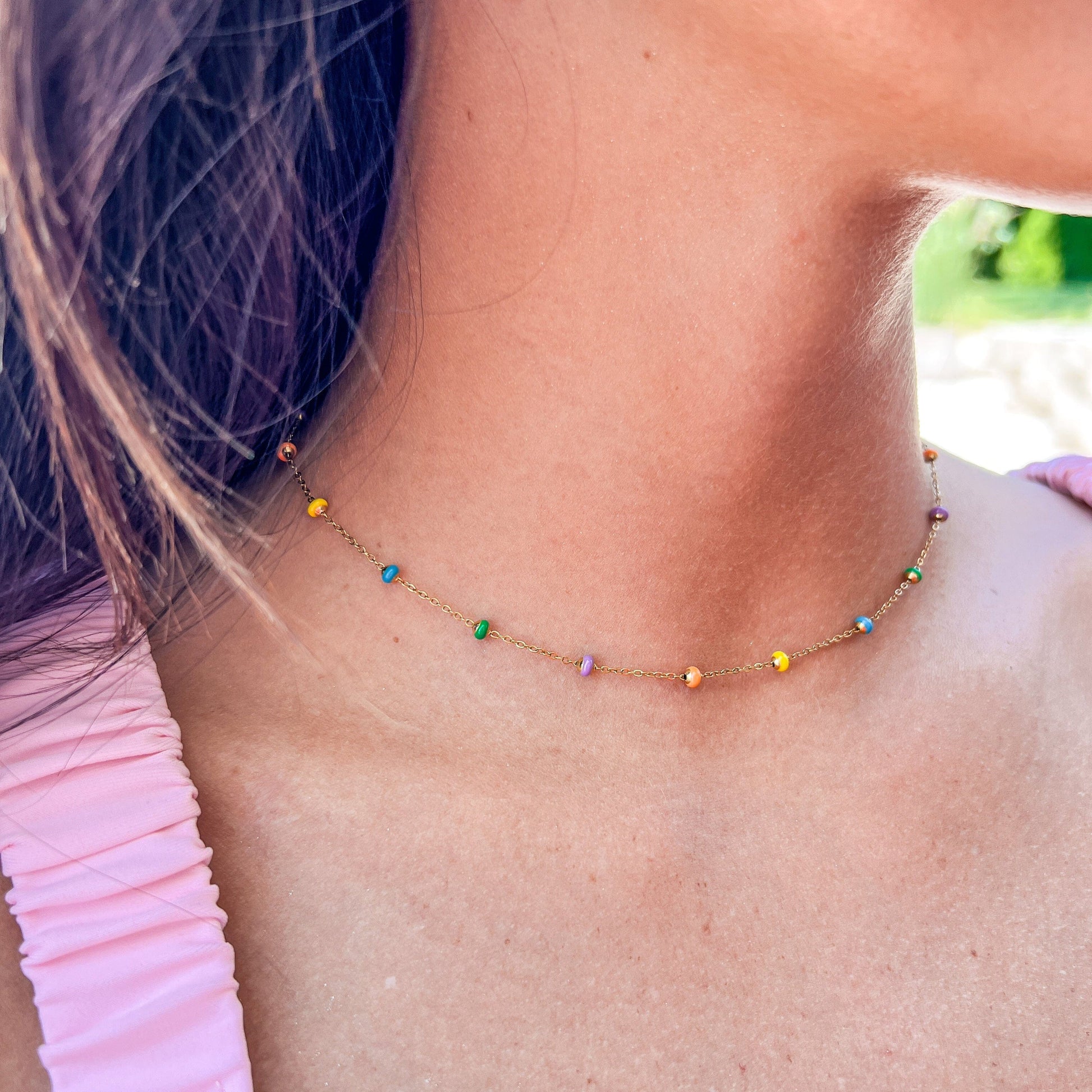 FIONA GRACE Necklaces Summer Sorbet Satellite Chain Necklace