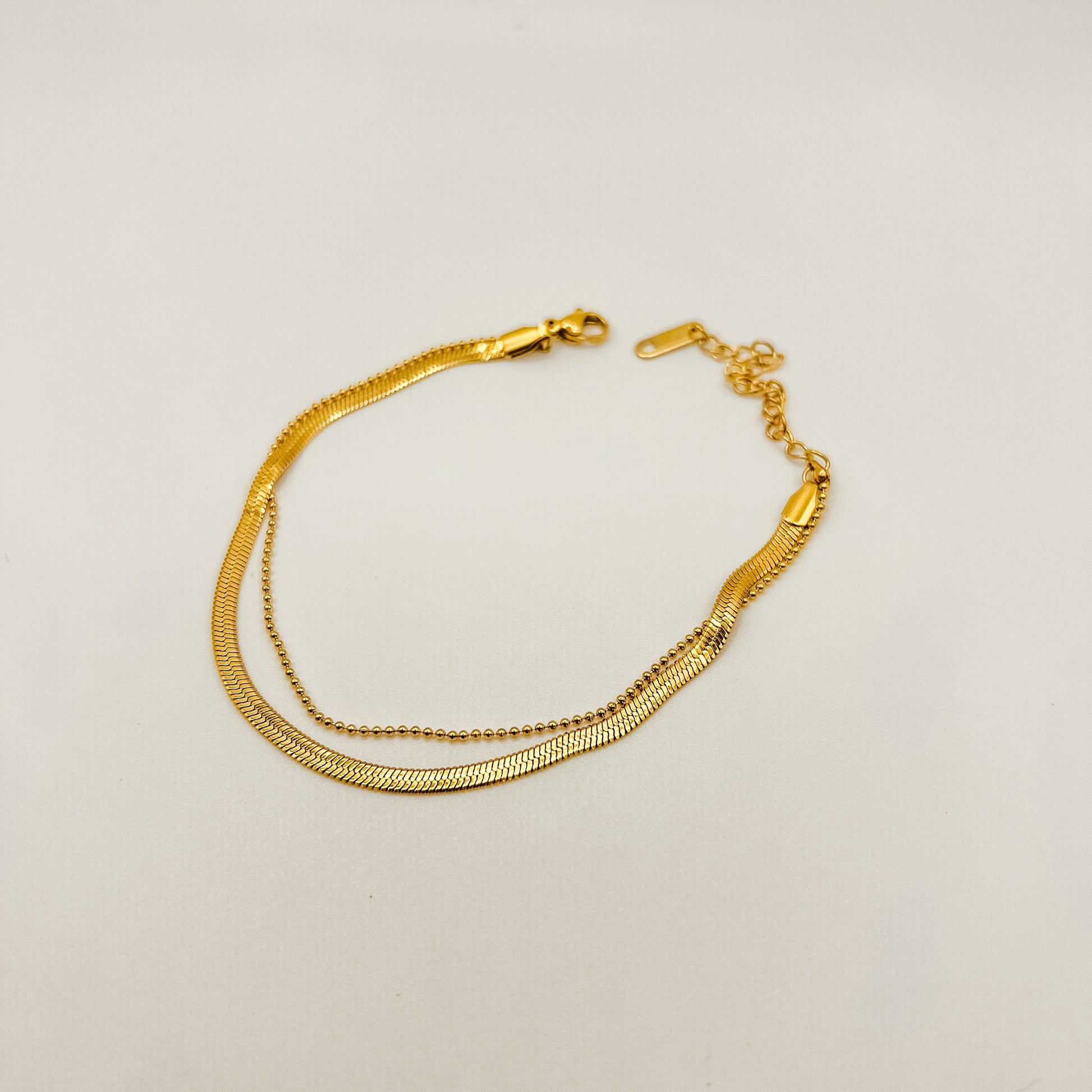 FIONA GRACE Anklet Fun & Flirty Gold Double Anklet, Waterproof