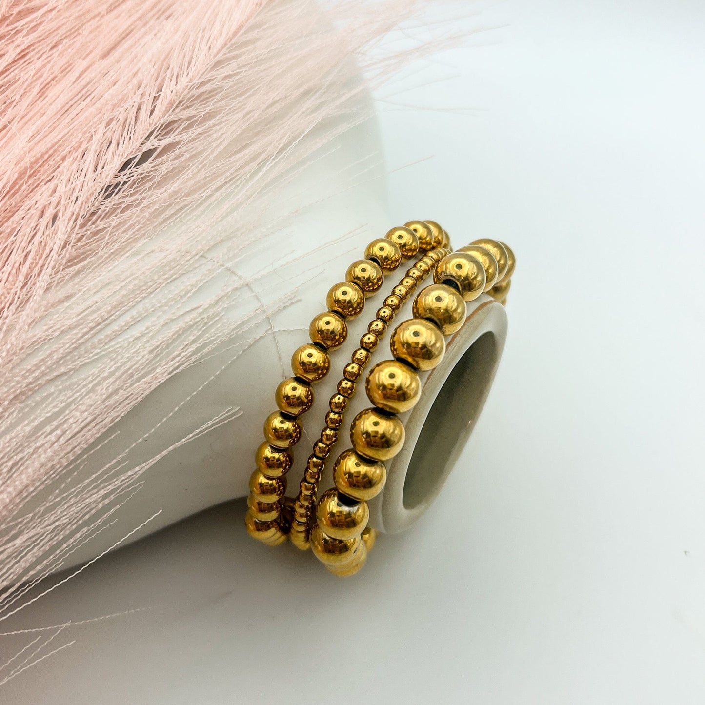 FIONA GRACE Bracelets 18k Gold Beaded Stretch Bracelet