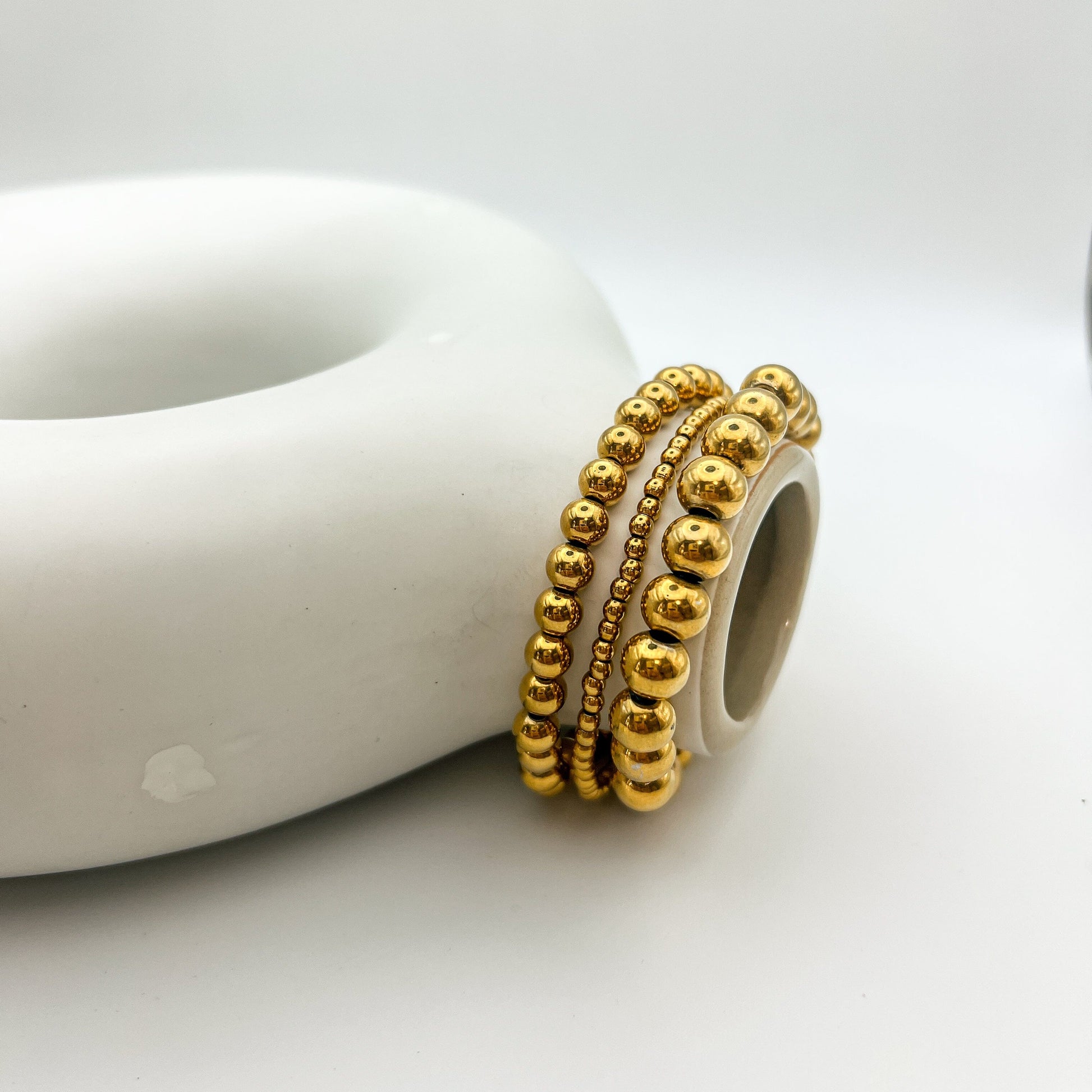 FIONA GRACE Bracelets 18k Gold Beaded Stretch Bracelet