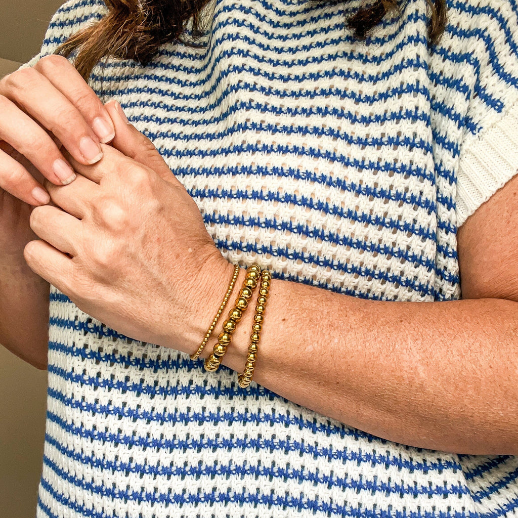 FIONA GRACE Bracelets 18k Gold Beaded Stretch Bracelet