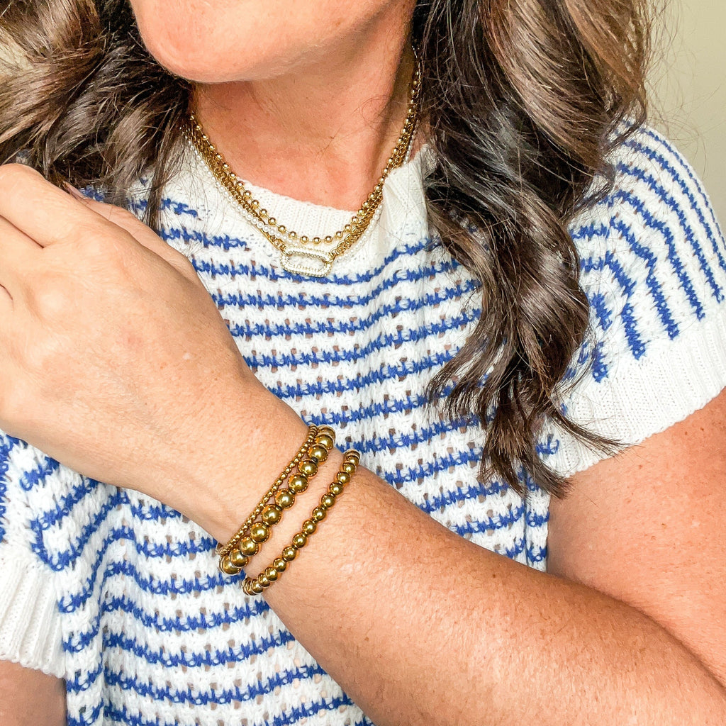 FIONA GRACE Bracelets 18k Gold Beaded Stretch Bracelet