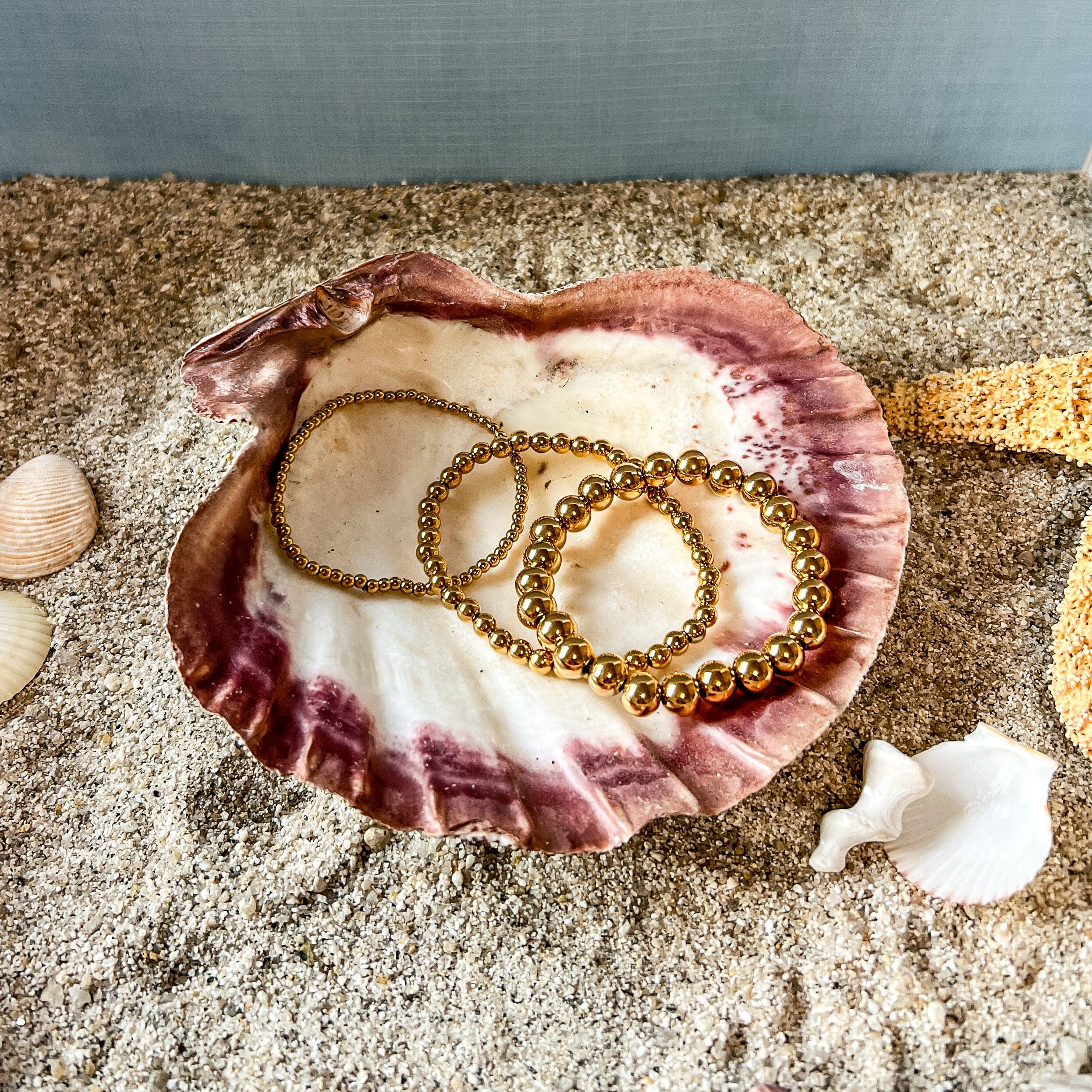 FIONA GRACE Bracelets 18k Gold Beaded Stretch Bracelet