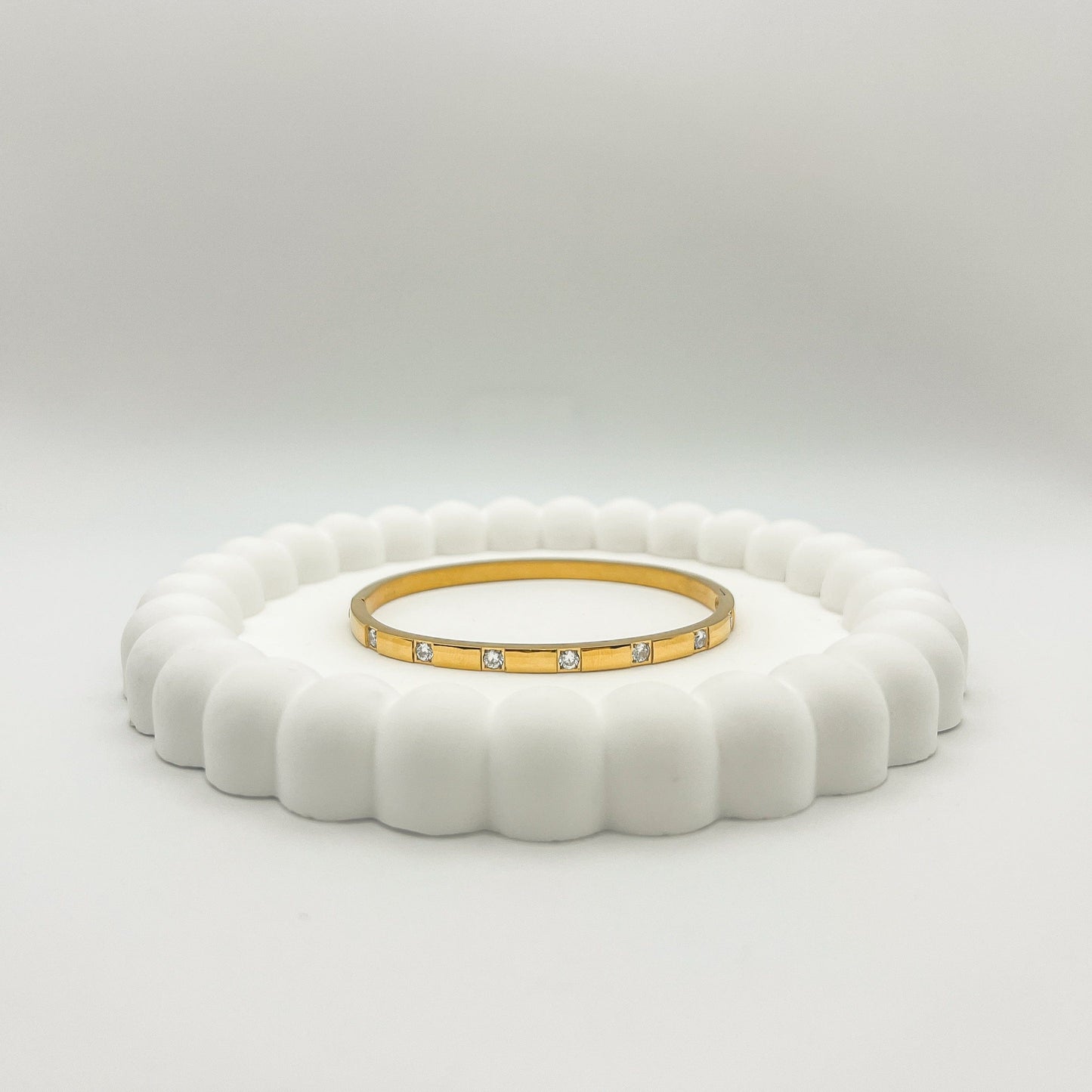 FIONA GRACE Bracelets CZ Inlayed Bangle Hinged Gold Bangles- Choose 3 And Save!