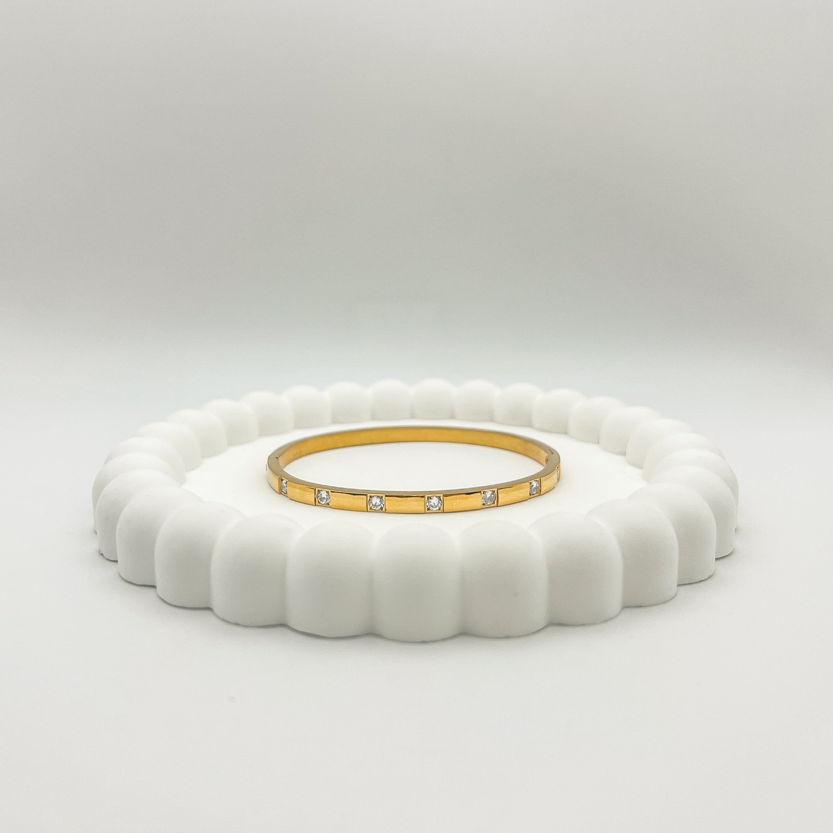 FIONA GRACE Bracelets CZ Inlayed Bangle Hinged Gold Bangles- Choose 3 And Save!