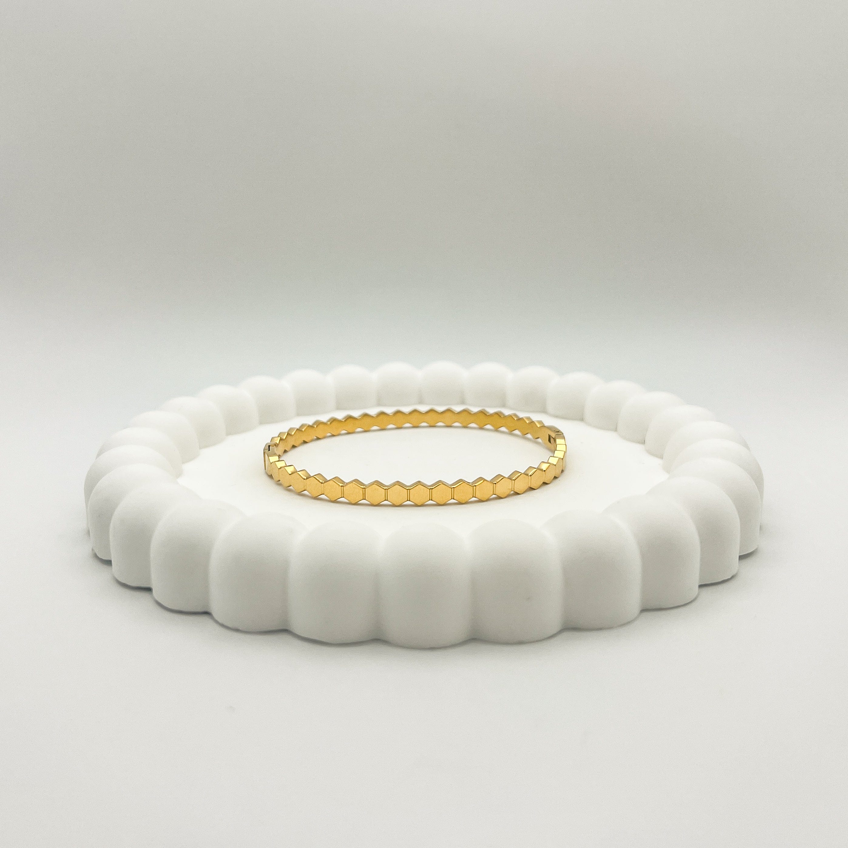 FIONA GRACE Bracelets Geometric Pentagon Bangle Hinged Gold Bangles- Choose 3 And Save!