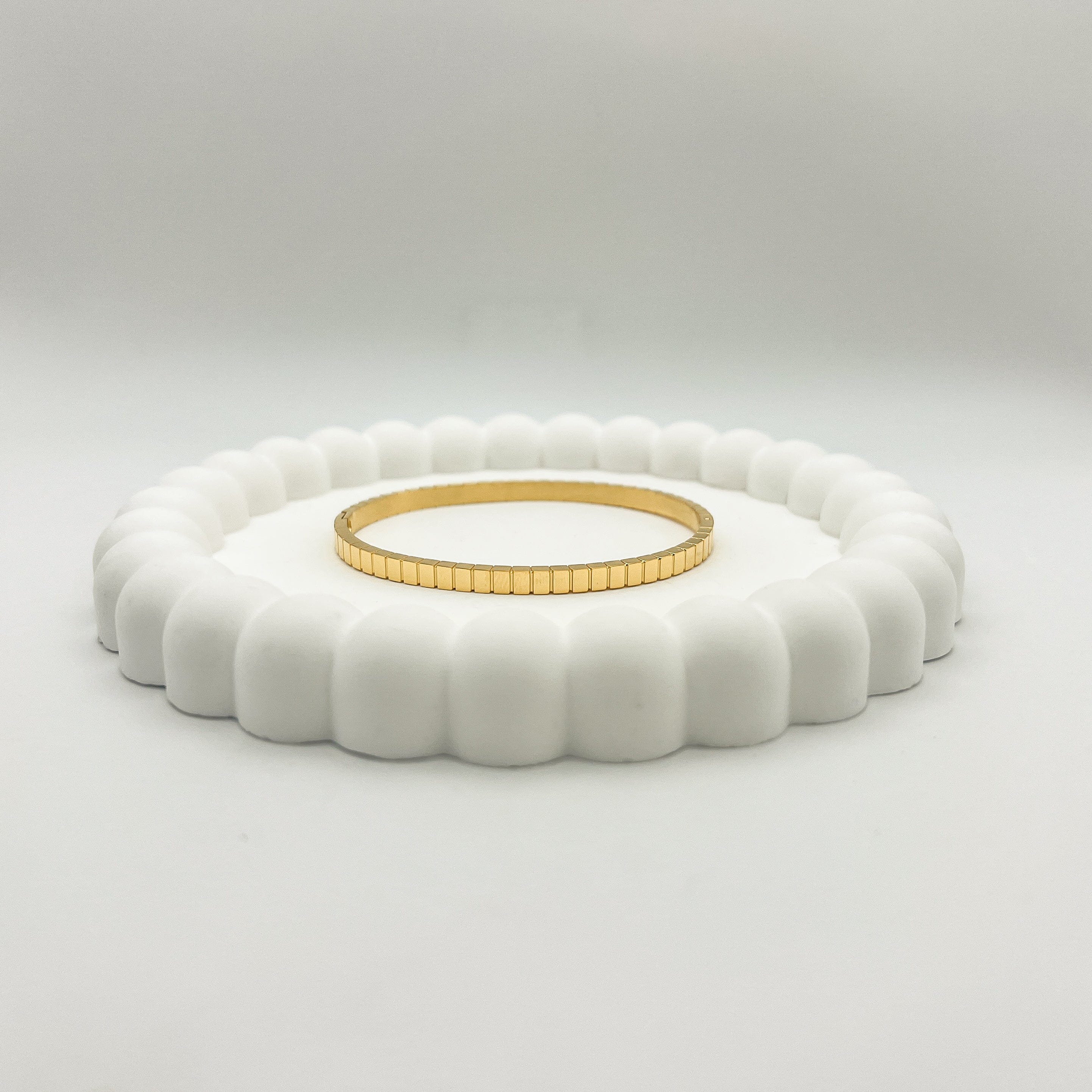 FIONA GRACE Bracelets Geometric Vertical Lines Bangle Hinged Gold Bangles- Choose 3 And Save!