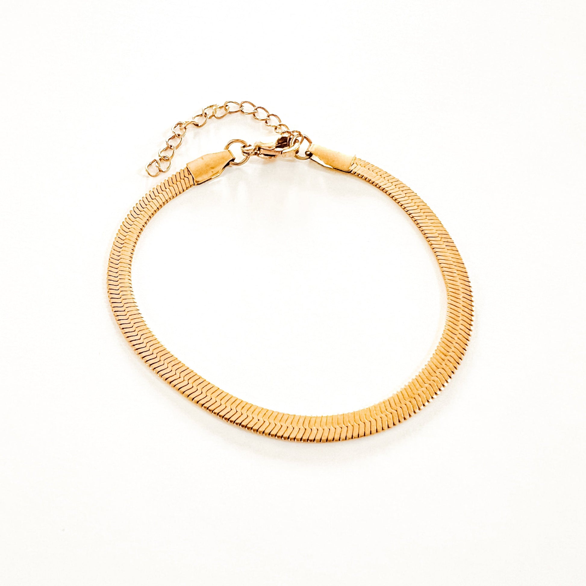 FIONA GRACE Bracelets Herringbone Snake Chain Bracelet- Waterproof