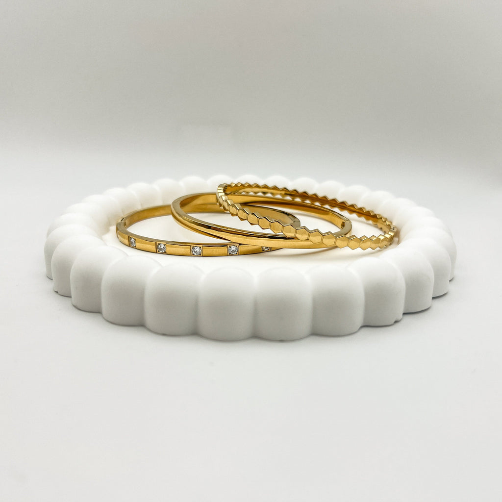 FIONA GRACE Bracelets Hinged Gold Bangles- Choose 3 And Save!