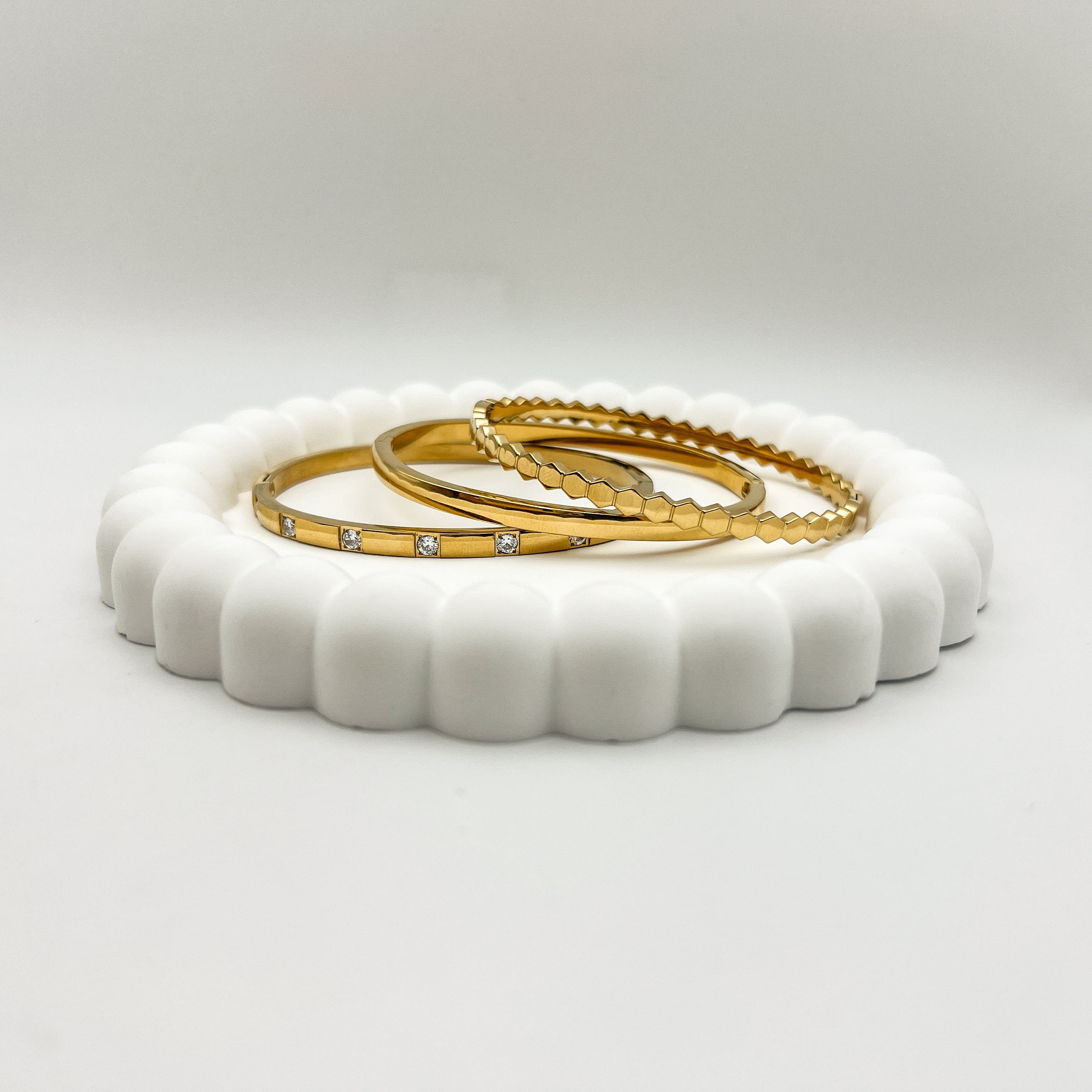 FIONA GRACE Bracelets Hinged Gold Bangles- Choose 3 And Save!