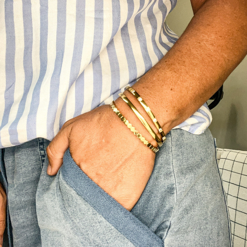 FIONA GRACE Bracelets Hinged Gold Bangles- Choose 3 And Save!