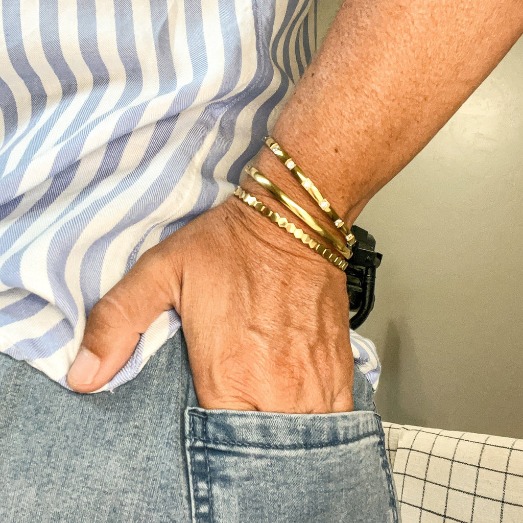FIONA GRACE Bracelets Hinged Gold Bangles- Choose 3 And Save!