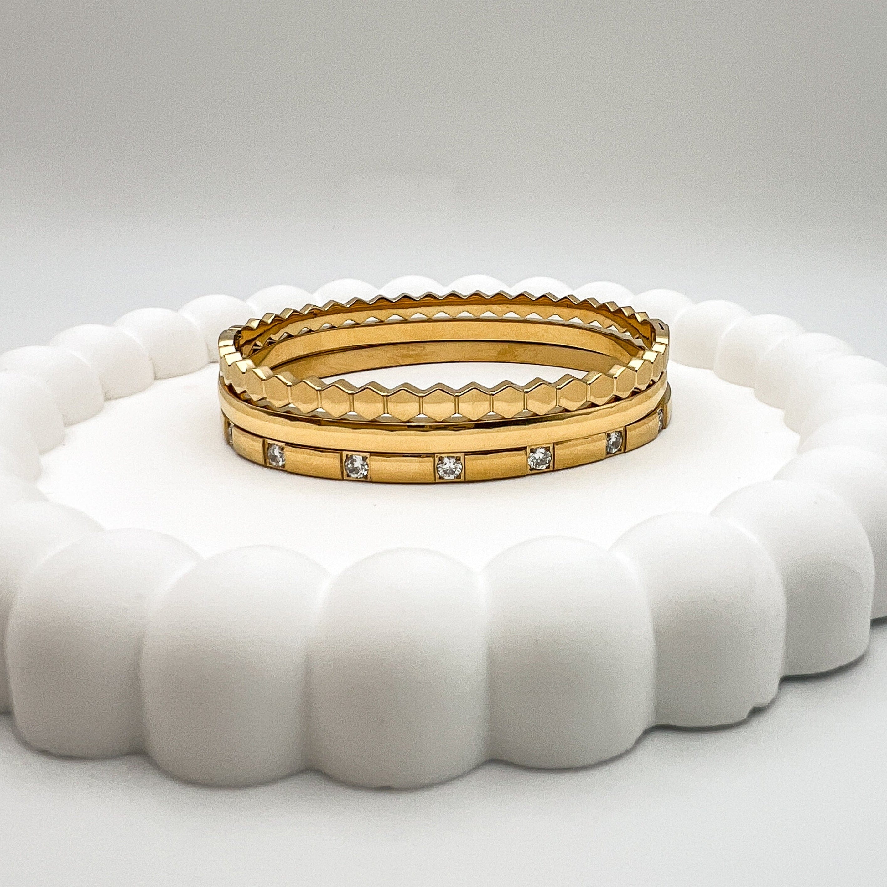 FIONA GRACE Bracelets Hinged Gold Bangles- Choose 3 And Save!