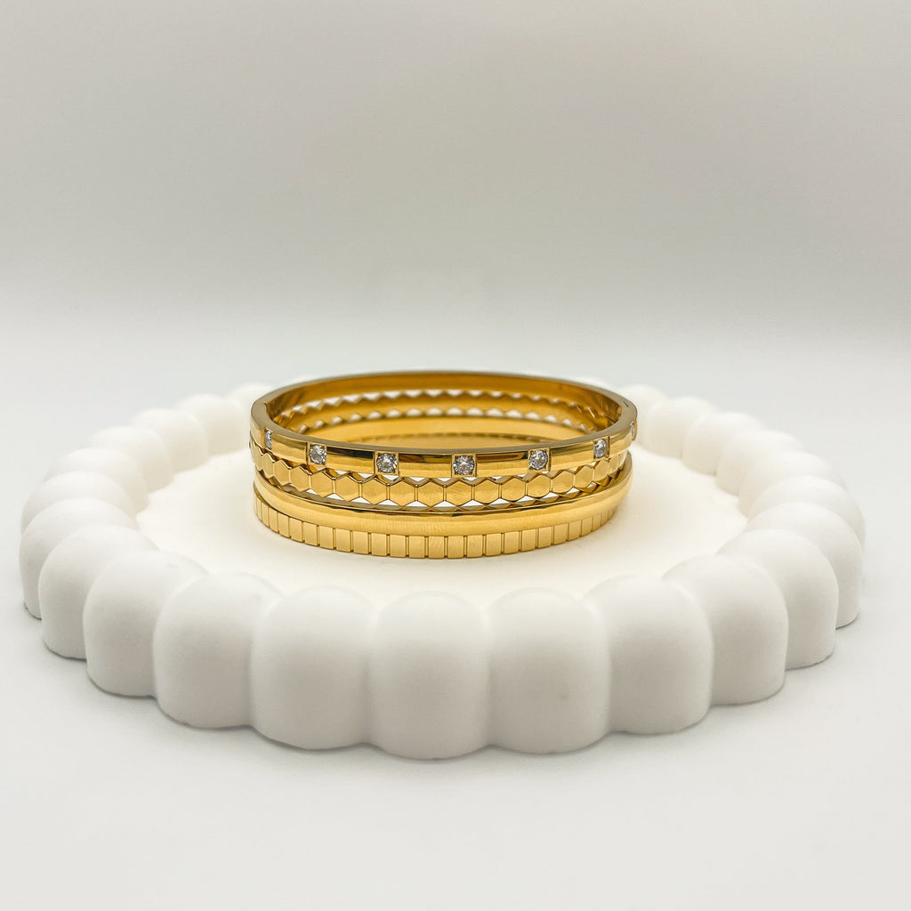 FIONA GRACE Bracelets Hinged Gold Bangles- Choose 3 And Save!