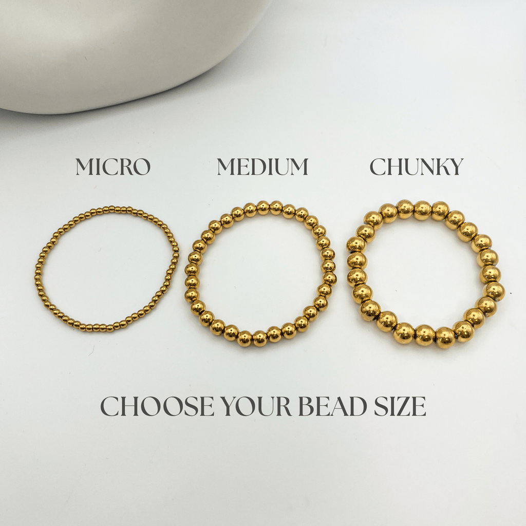 FIONA GRACE Bracelets Micro 18k Gold Beaded Stretch Bracelet