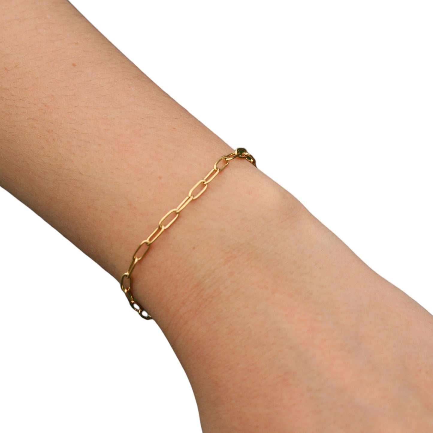 FIONA GRACE Bracelets Paperclip Chain Bracelet- Stackable, Lightweight, Minimalist, Waterproof