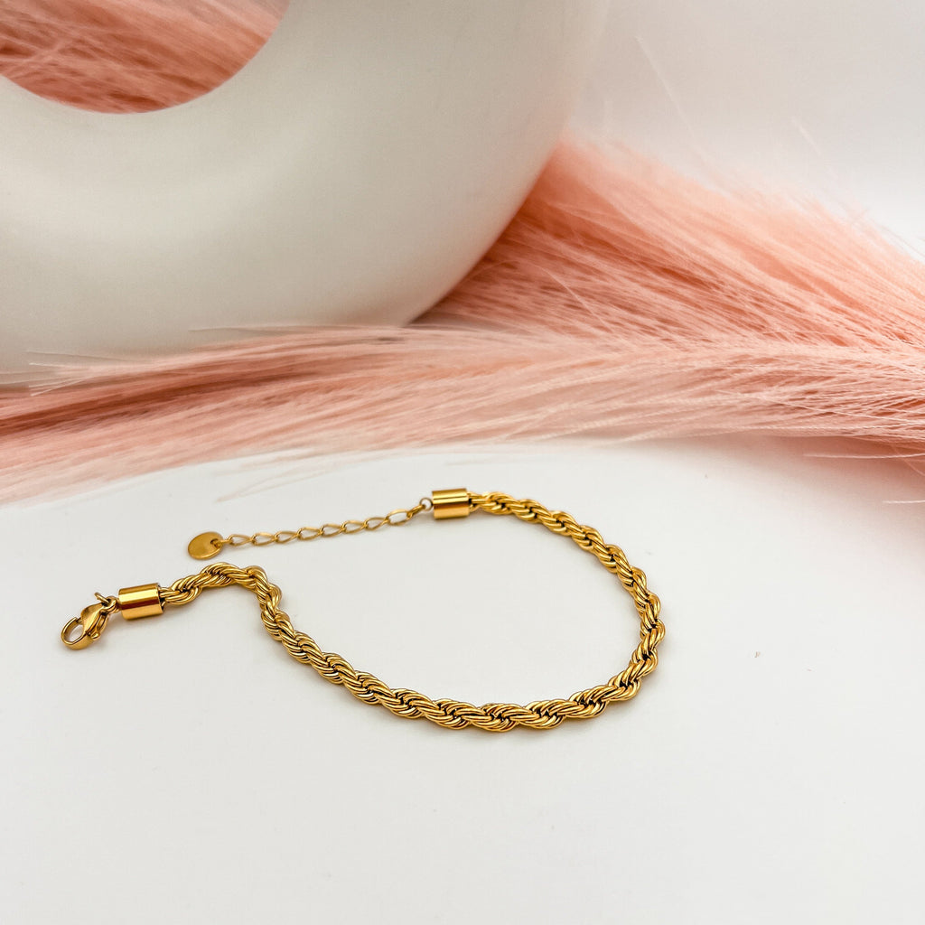 FIONA GRACE Bracelets Rope Chain Bracelet, 18k Gold