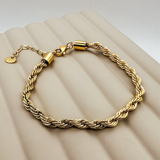 FIONA GRACE Bracelets Rope Chain Bracelet 4mm Thickness, Tarnish Free, Water Safe